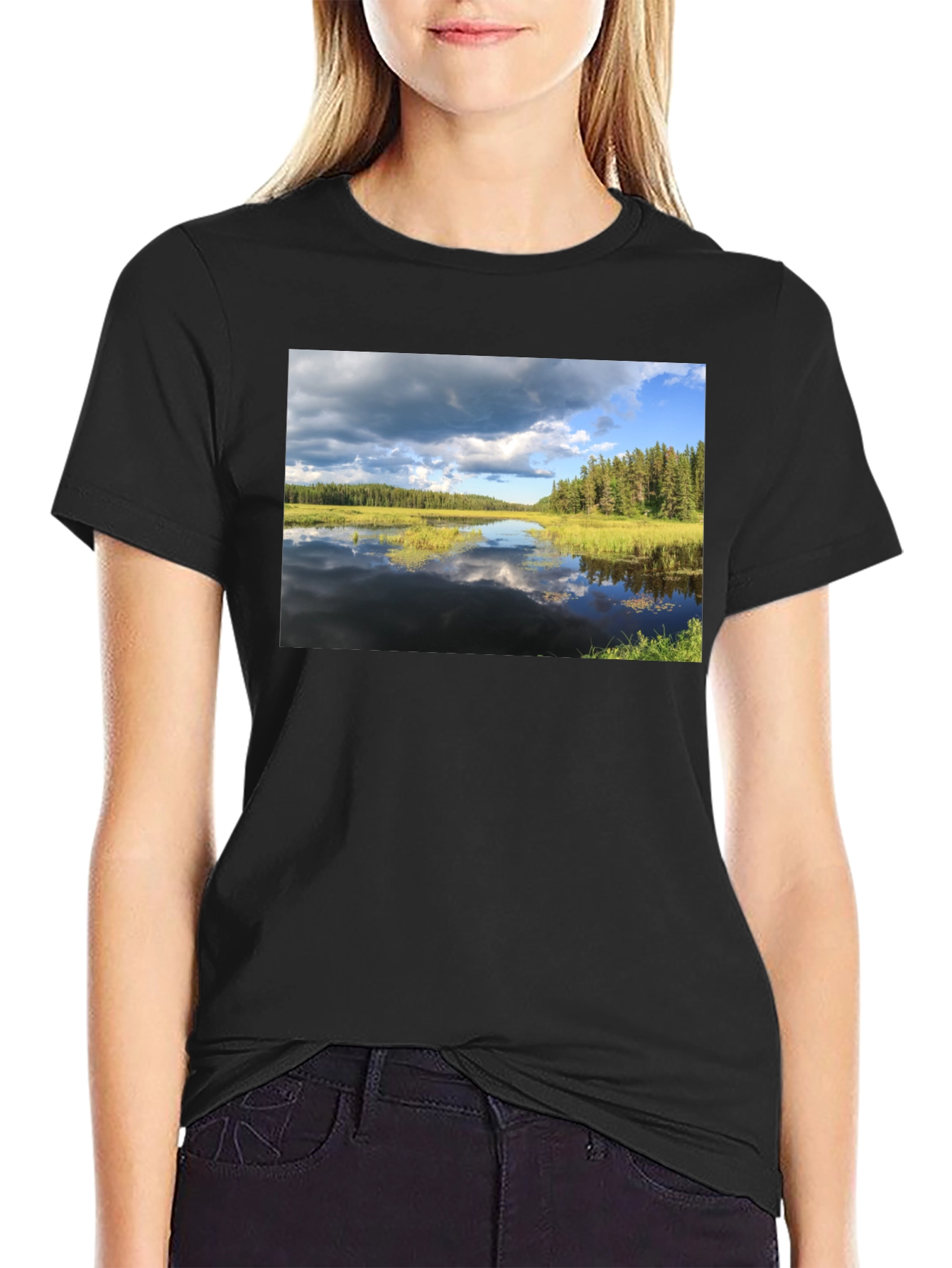 Lakeside View Graphic Tee - Black