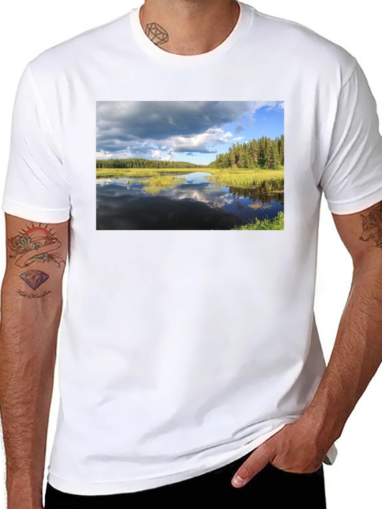 Lakeside View Graphic Tee - Black