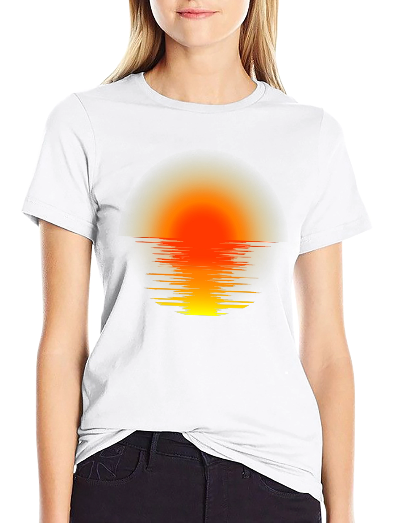 Sunset Horizon Graphic Tee - Black
