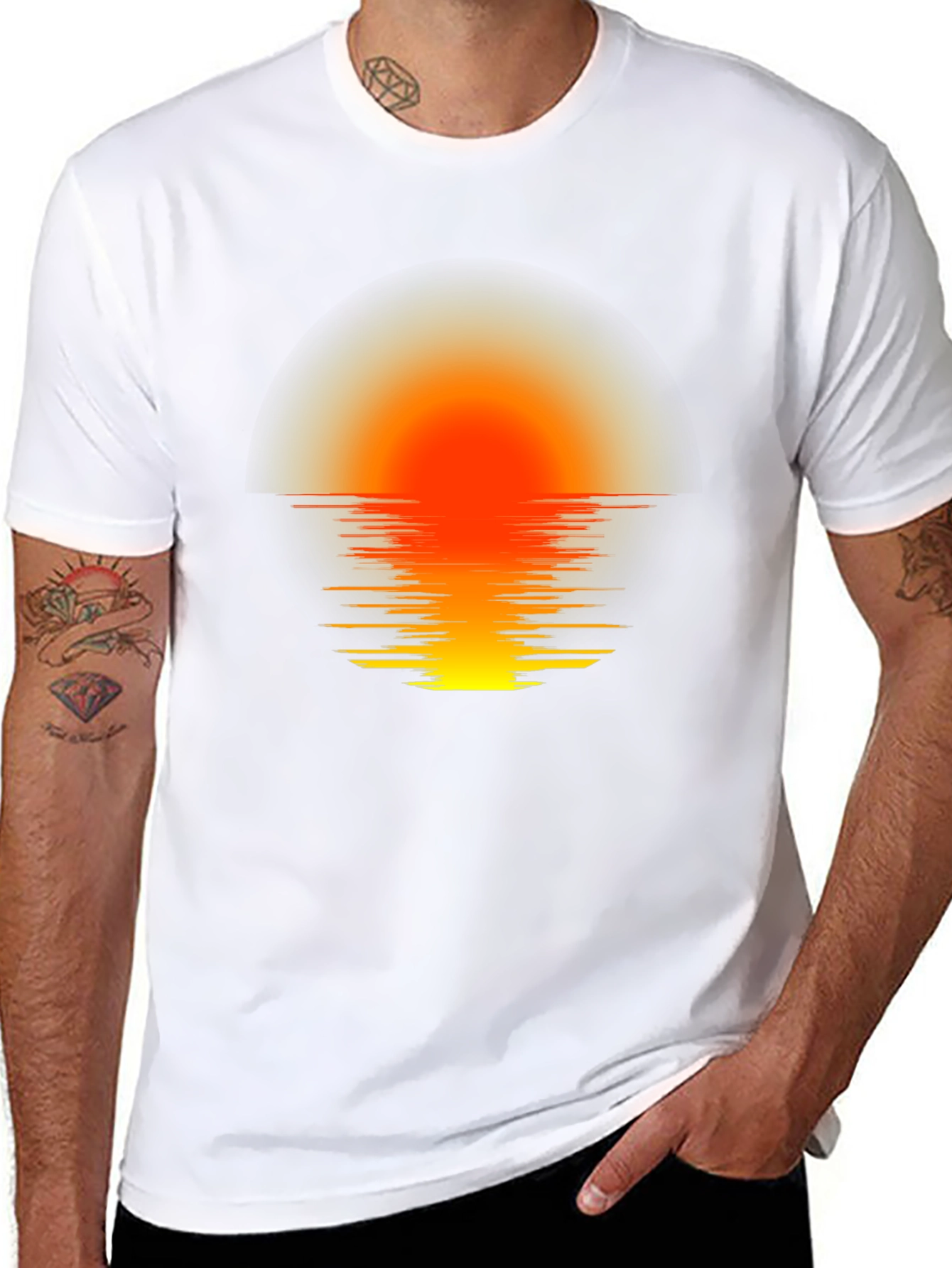 Sunset Horizon Graphic Tee - Black