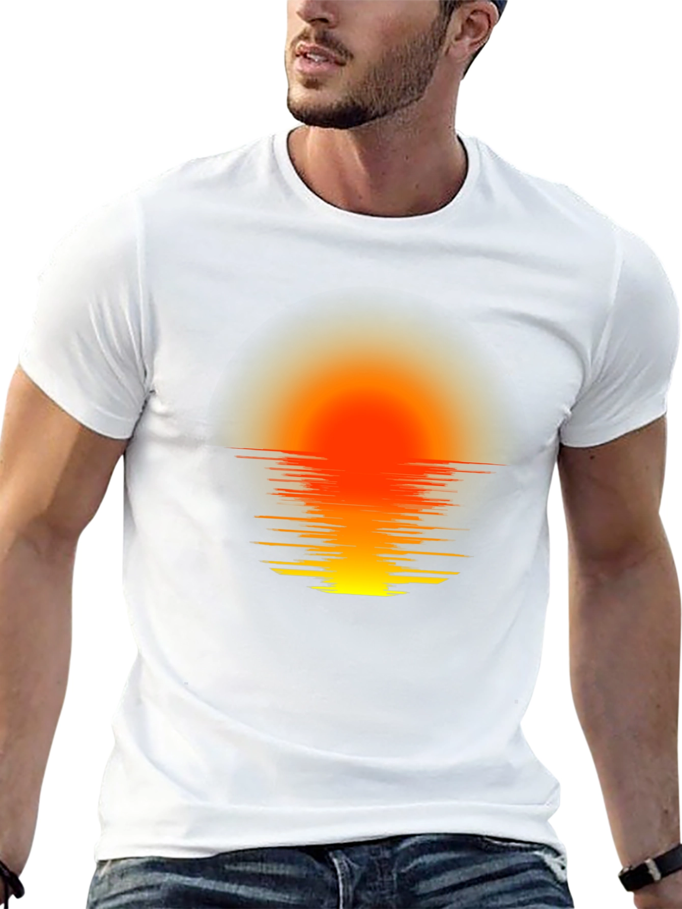 Sunset Horizon Graphic Tee - Black