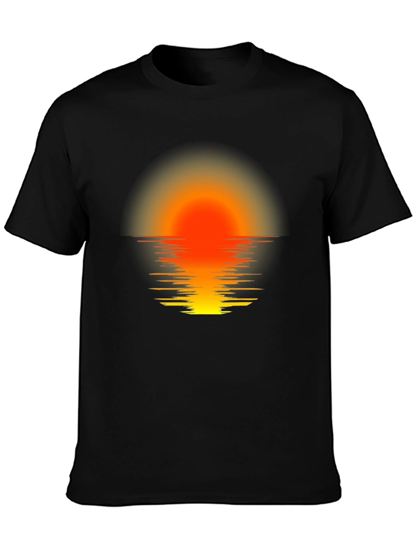 Sunset Horizon Graphic Tee - Black