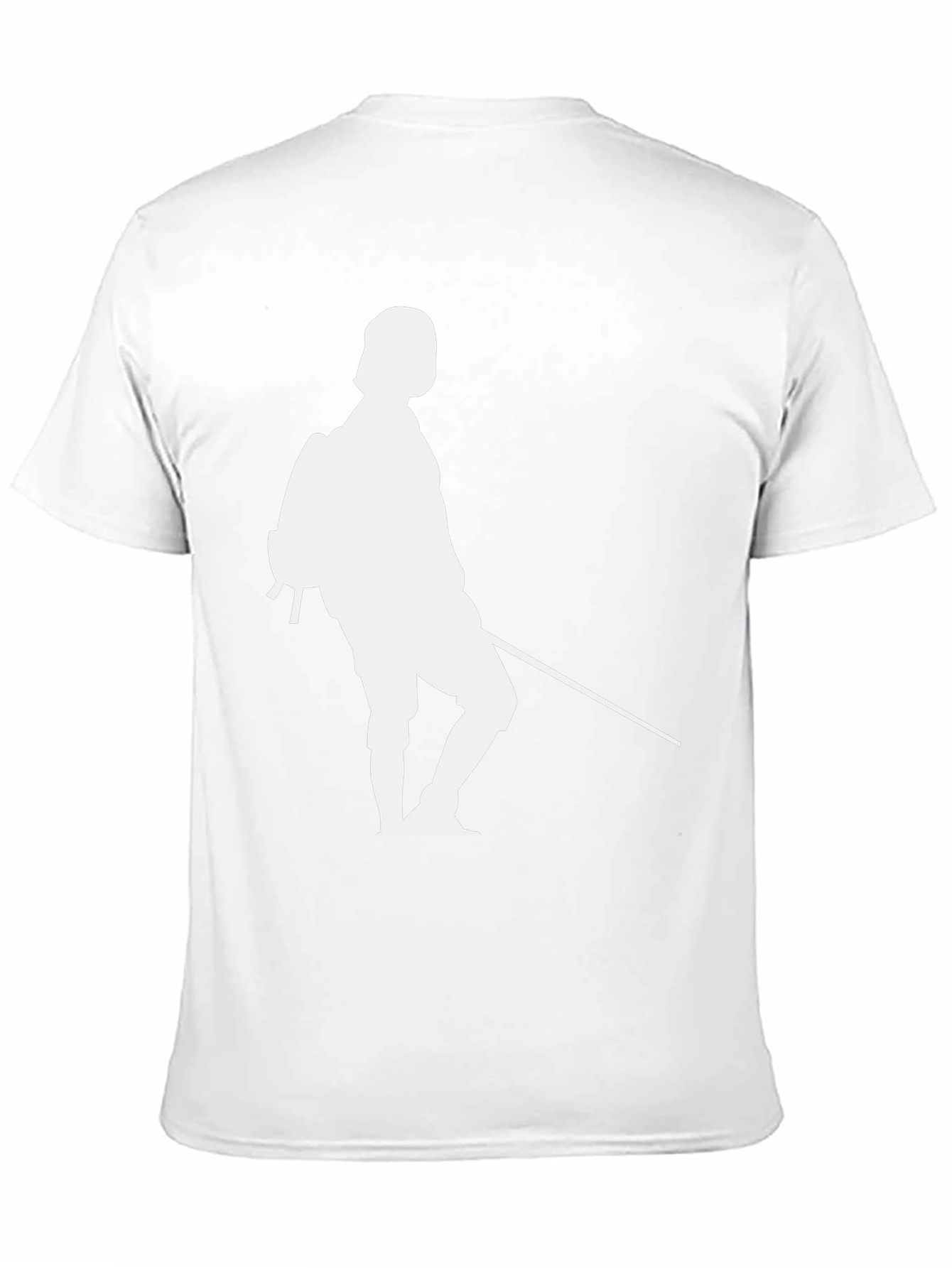 Black T-Shirt with White Fencing Silhouette Graphic