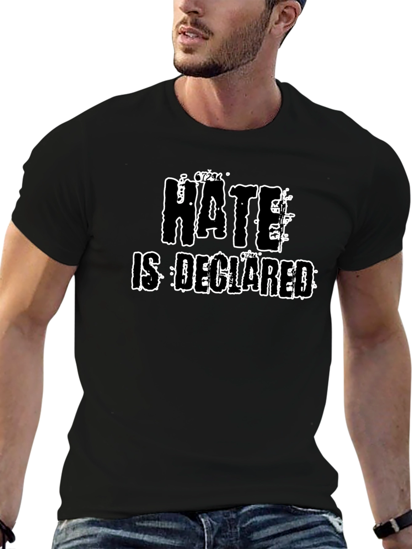 Hate Is Declared Black Graphic T-Shirt