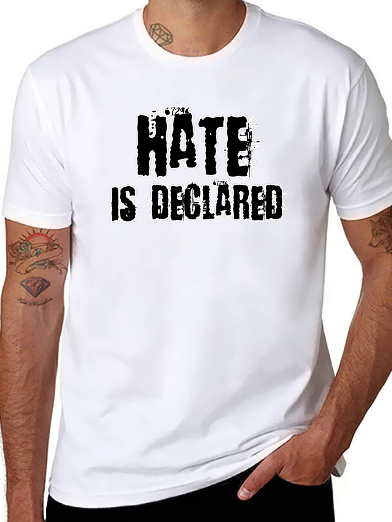 Hate Is Declared Black Graphic T-Shirt