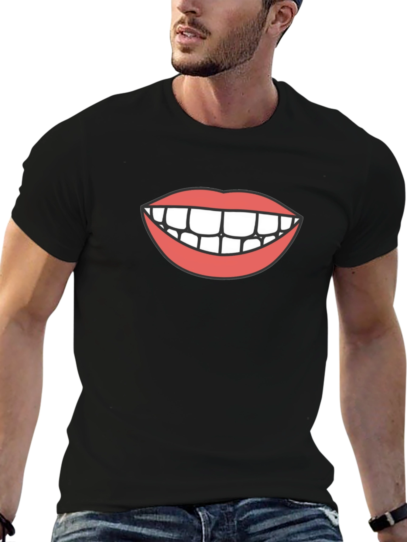 Funny Graphic Tee - Smile Mouth T-Shirt