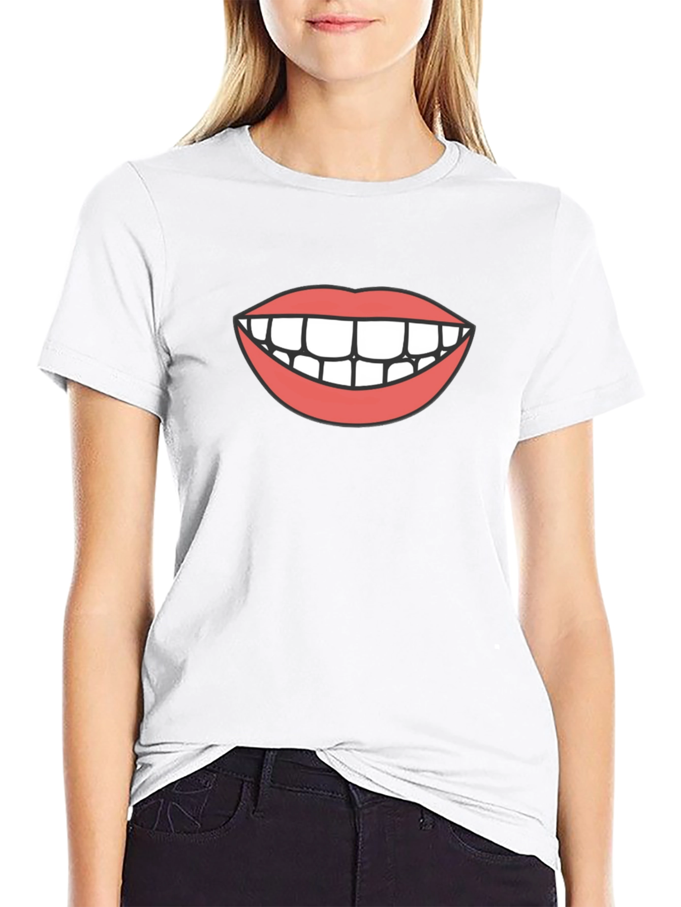 Funny Graphic Tee - Smile Mouth T-Shirt
