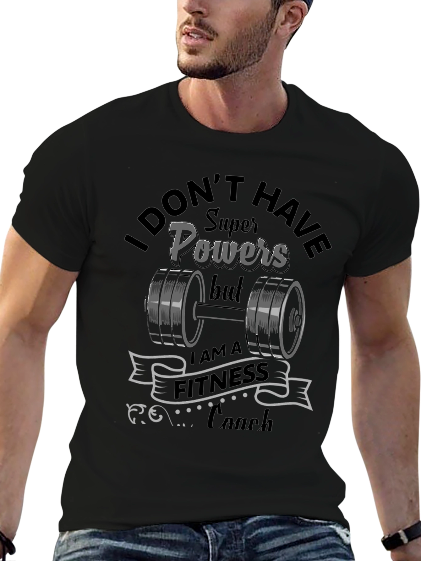 Fitness Coach Graphic T-Shirt - Super Powers Design