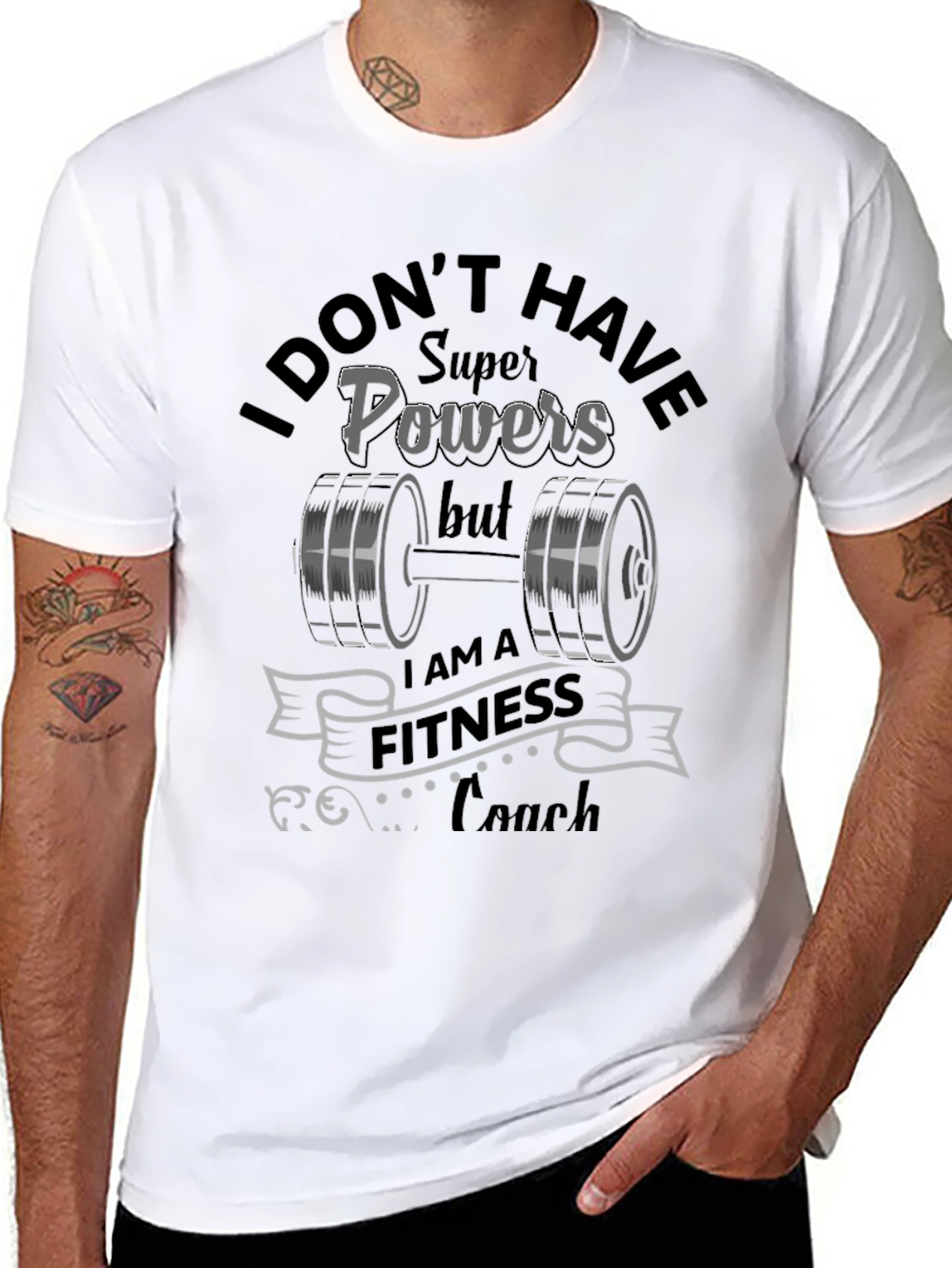 Fitness Coach Graphic T-Shirt - Super Powers Design