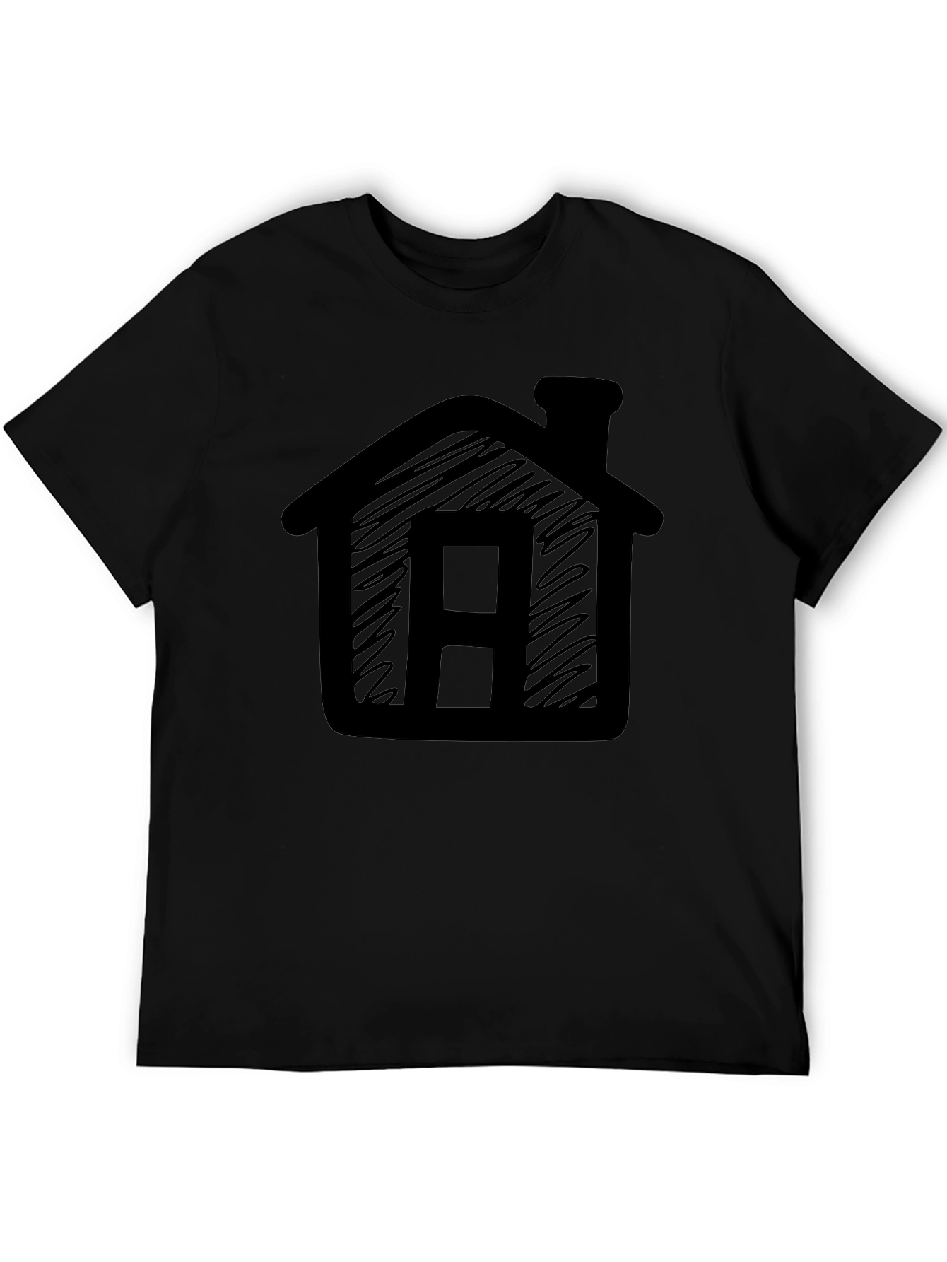 House Sketch Tee - Black Graphic T-Shirt