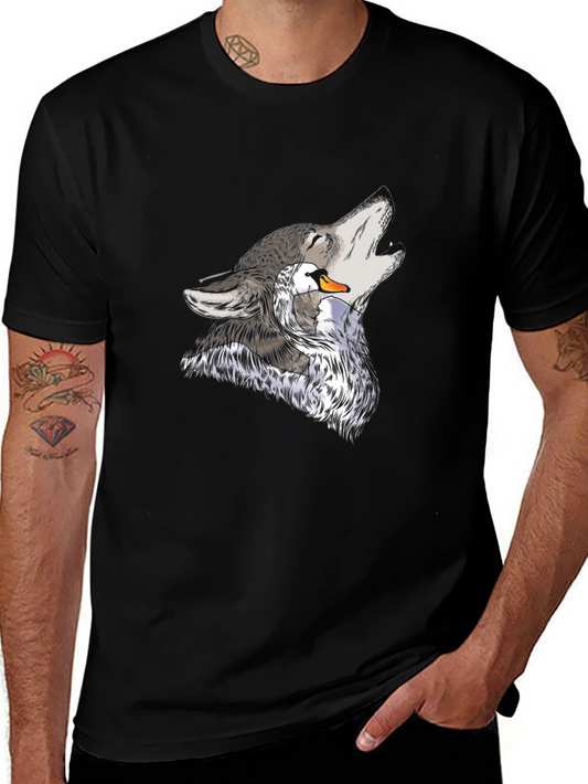 Wolf & Swan Graphic Print Black T-Shirt