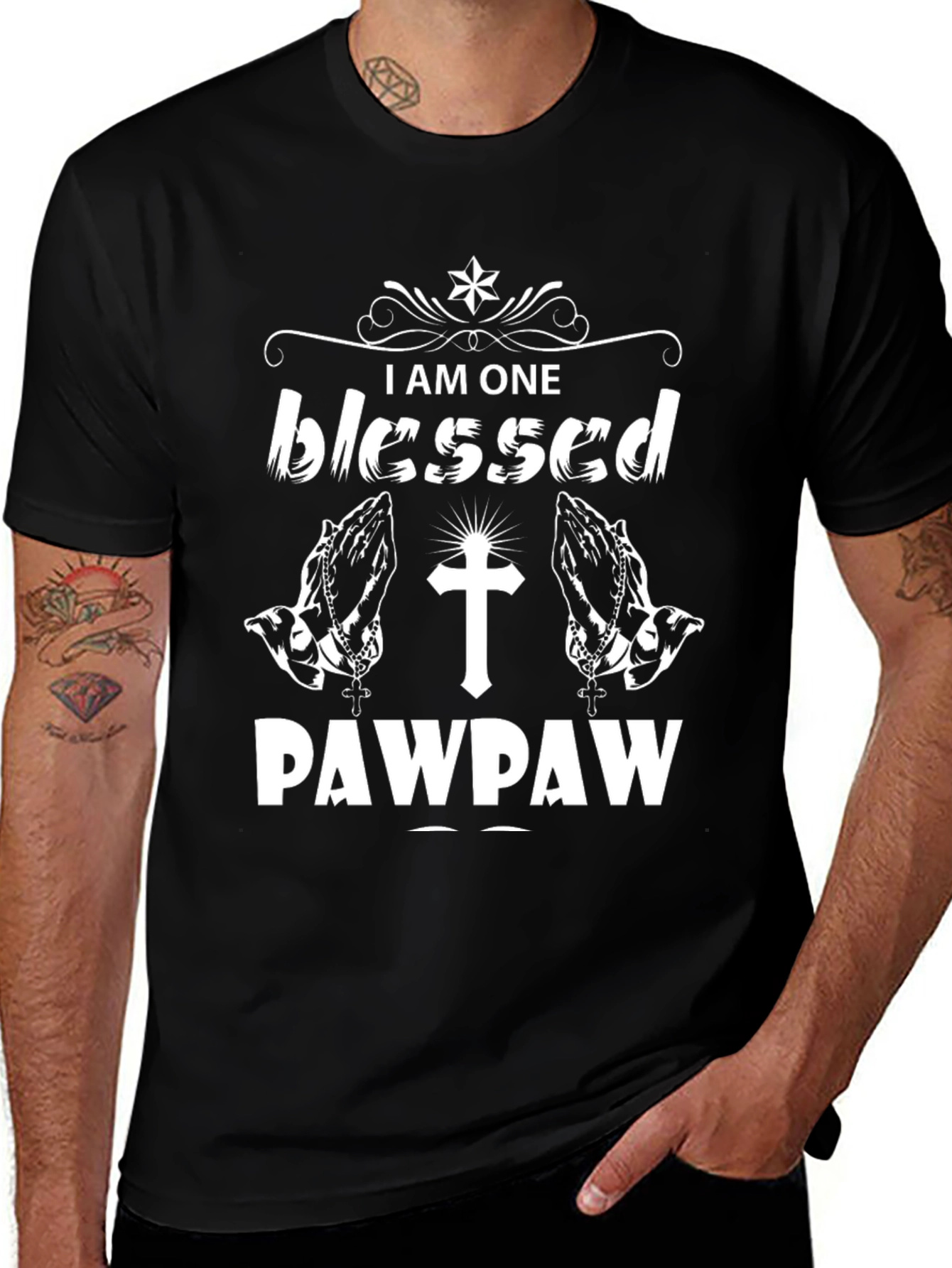 Blessed Pawpaw T-Shirt Christian Grandpa Tee