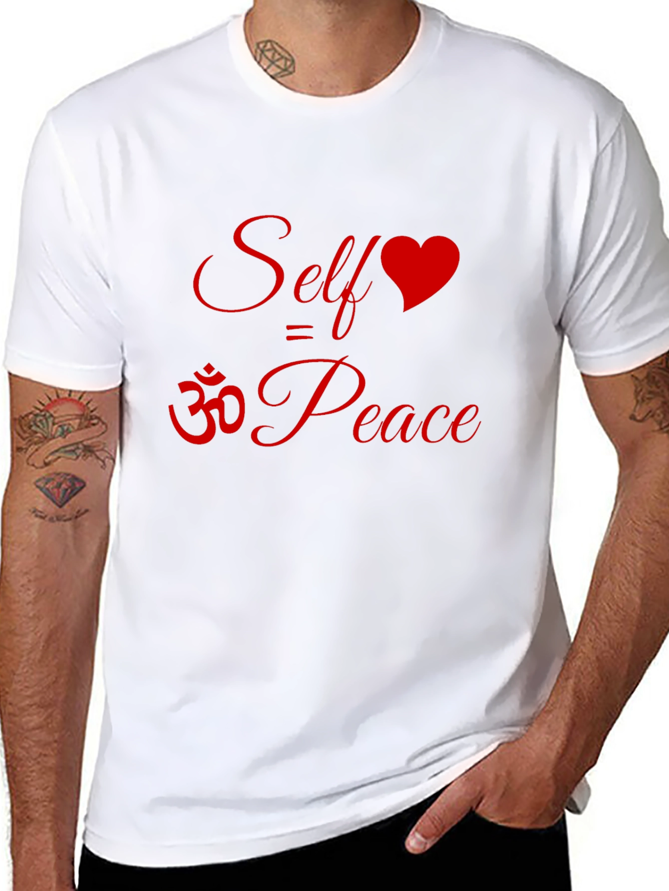 Self Love Peace T-Shirt Om Symbol Heart Graphic Tee