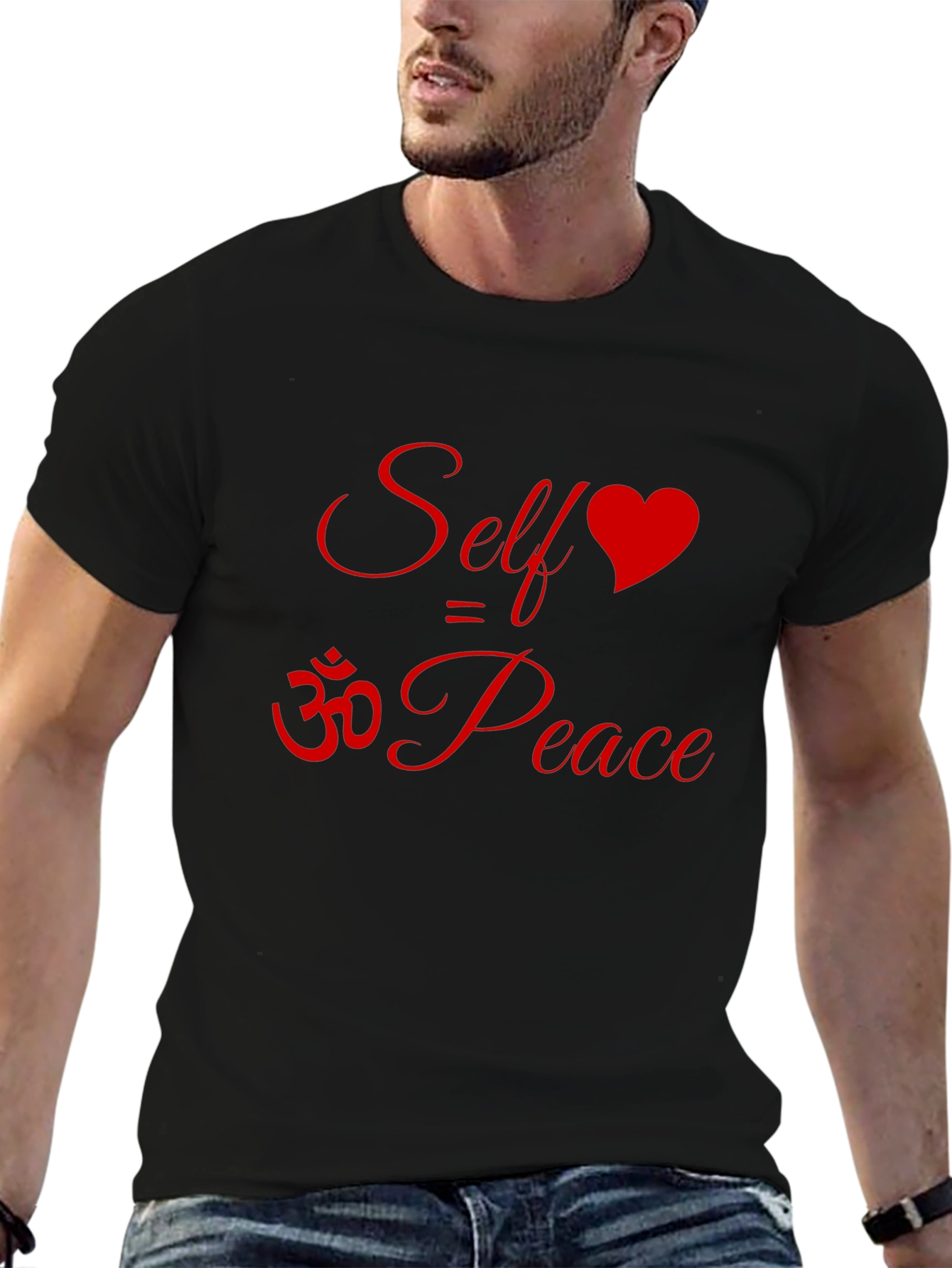 Self Love Peace T-Shirt Om Symbol Heart Graphic Tee