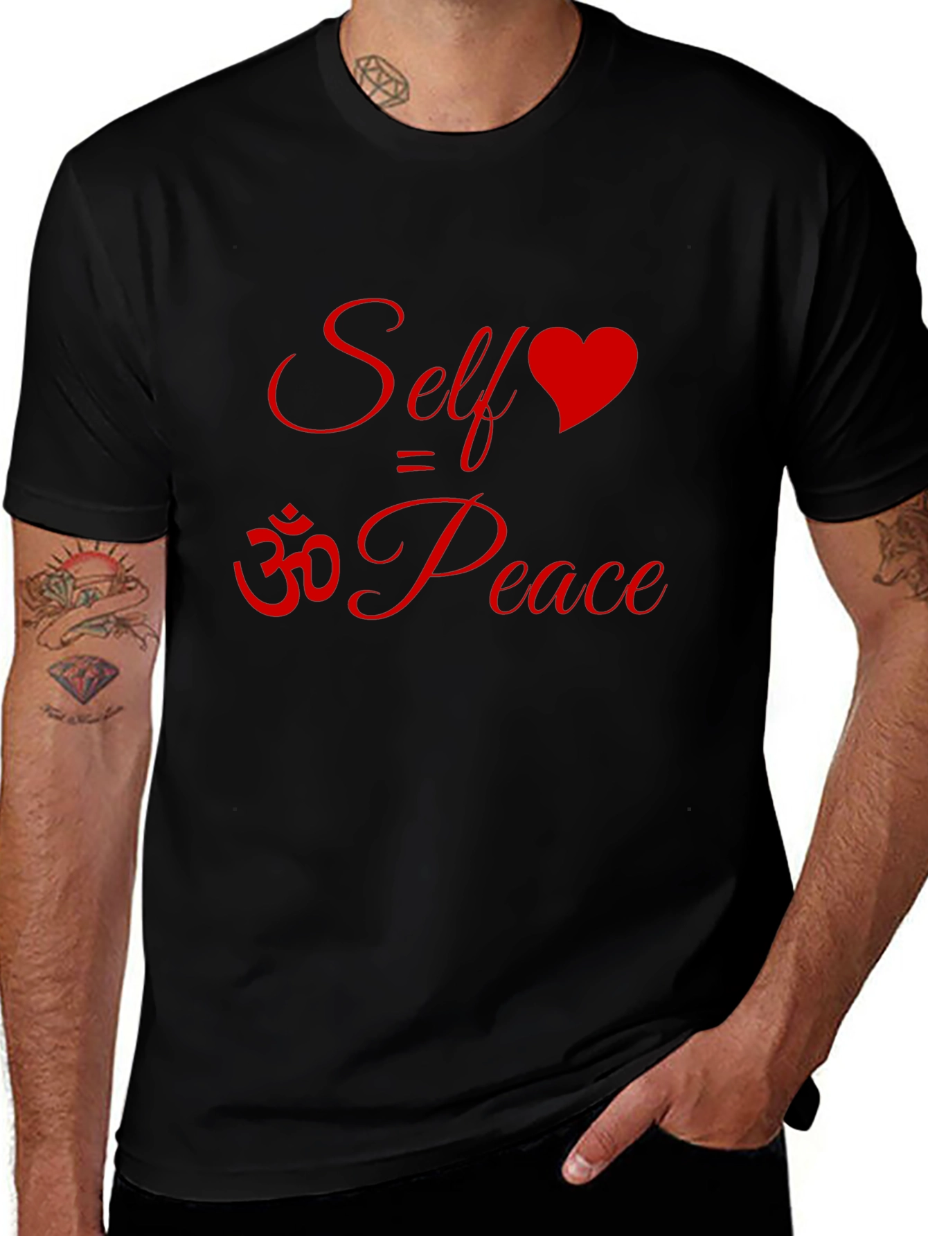 Self Love Peace T-Shirt Om Symbol Heart Graphic Tee