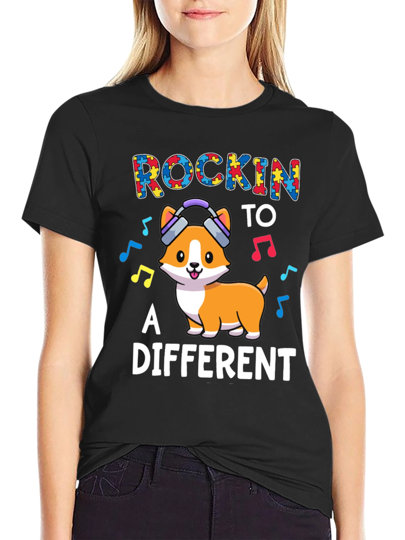 Rockin to a Different Beat Autism Awareness T-Shirt