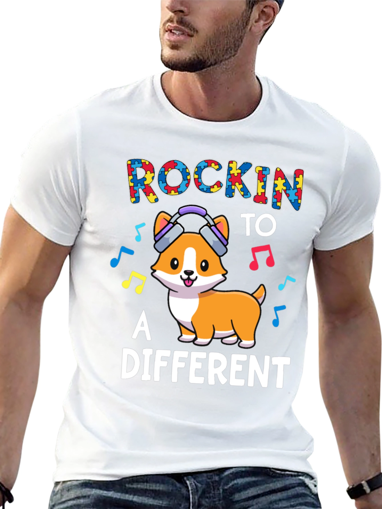 Rockin to a Different Beat Autism Awareness T-Shirt