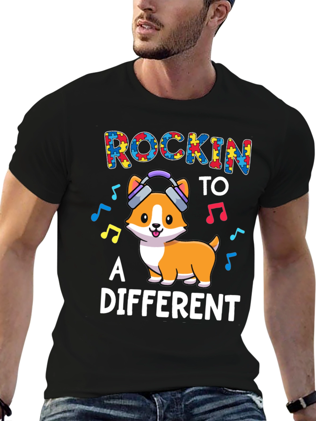 Rockin to a Different Beat Autism Awareness T-Shirt