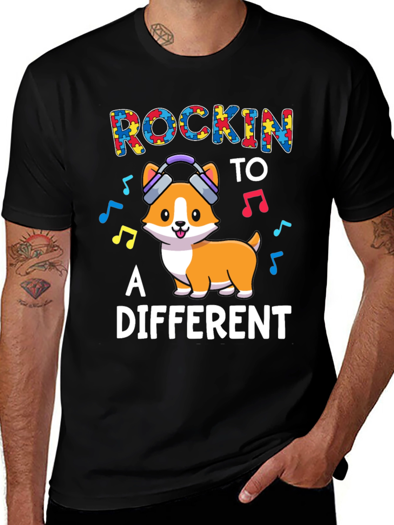 Rockin to a Different Beat Autism Awareness T-Shirt