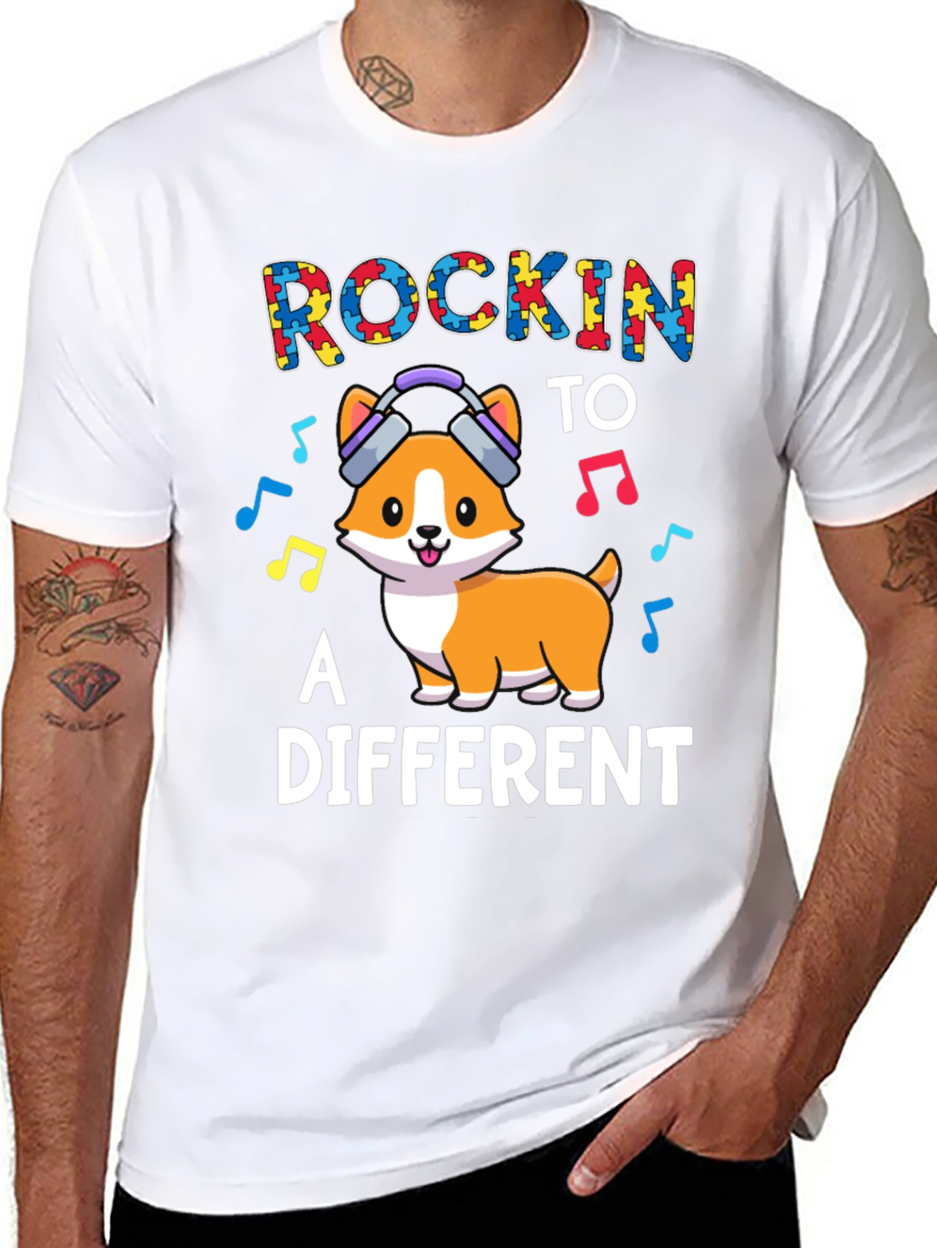 Rockin to a Different Beat Autism Awareness T-Shirt
