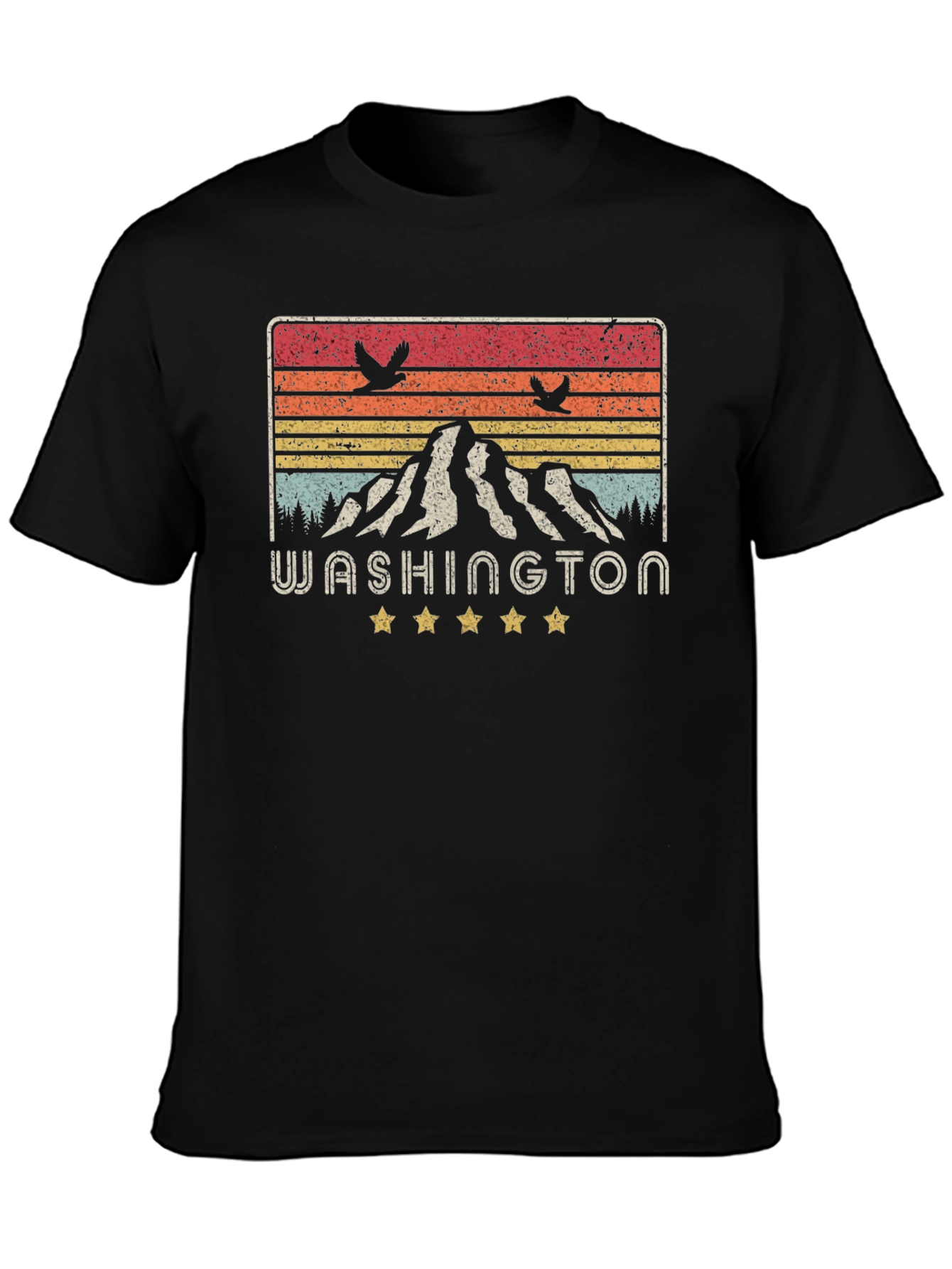Washington State Retro Graphic Tee - Mountain Design