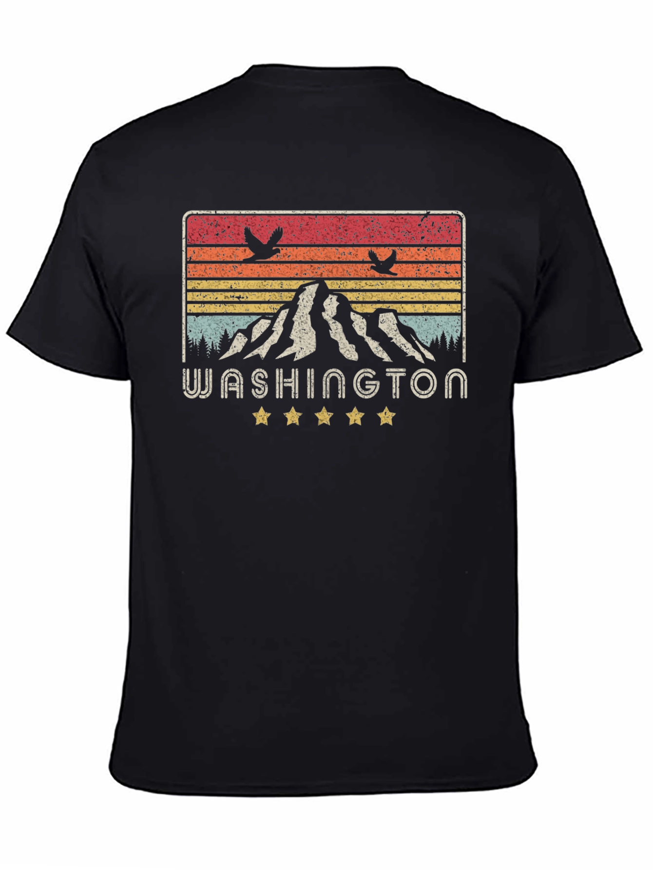 Washington State Retro Graphic Tee - Mountain Design