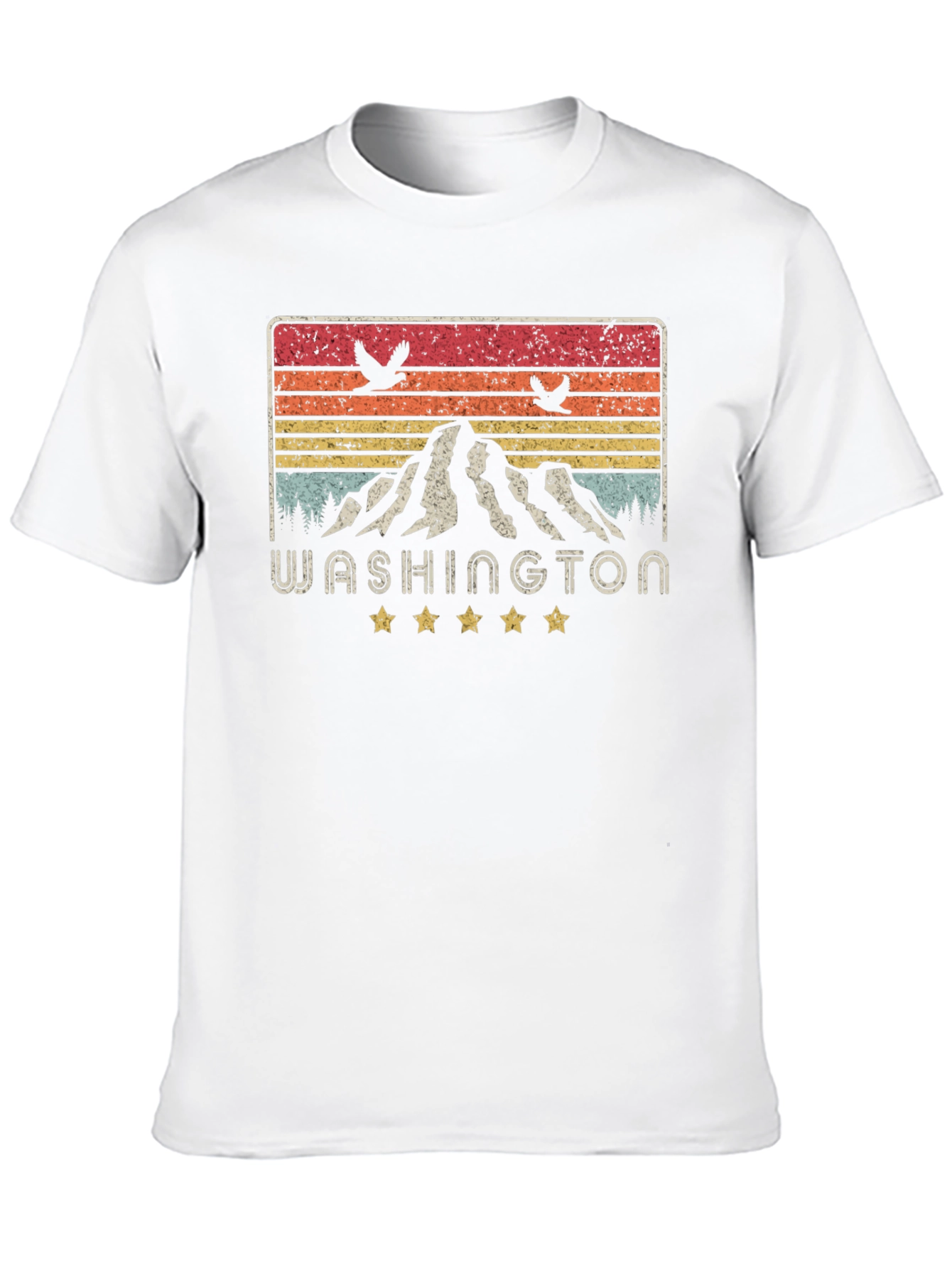 Washington State Retro Graphic Tee - Mountain Design