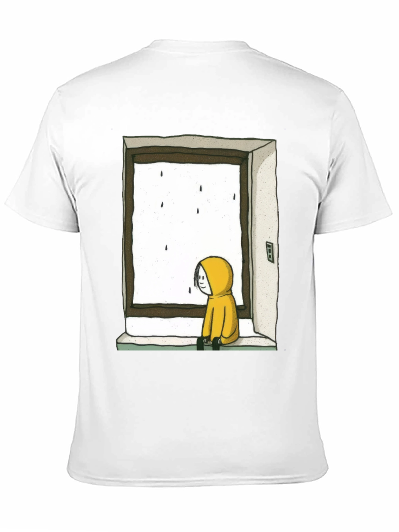 Rainy Day Window Graphic Tee - Unisex Black T-Shirt