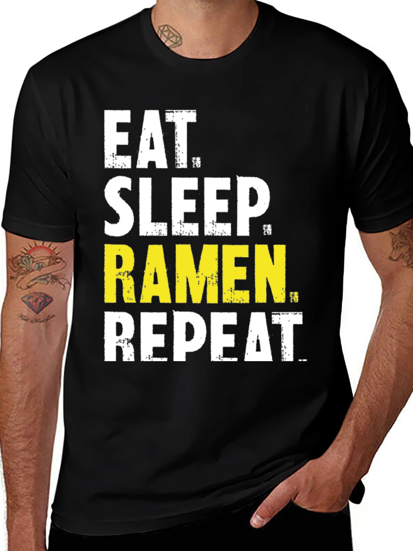 Eat Sleep Ramen Repeat Graphic T-Shirt