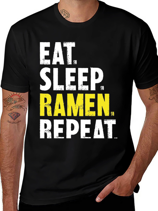 Eat Sleep Ramen Repeat Graphic T-Shirt