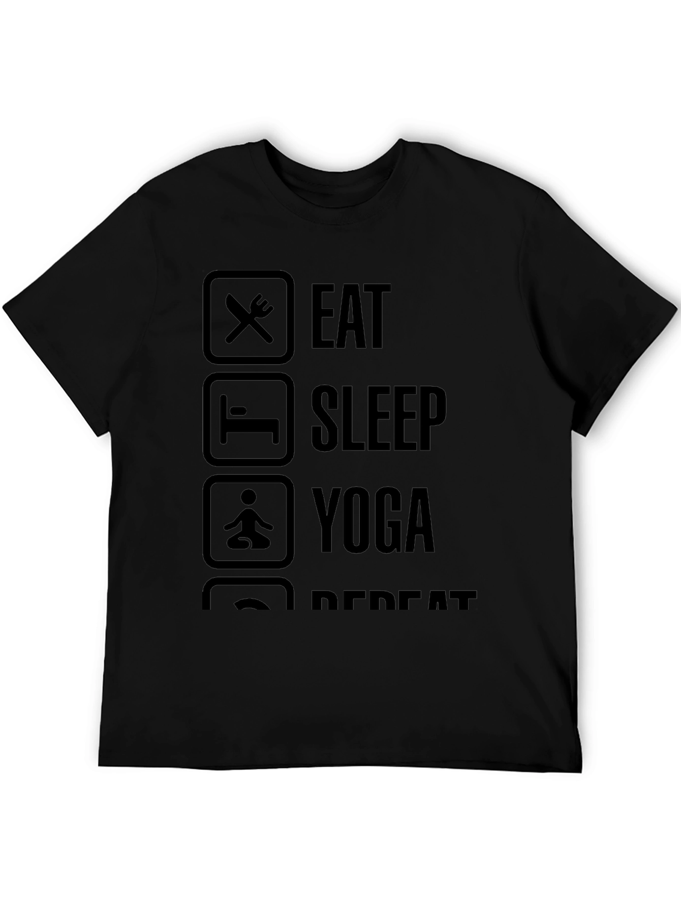 Eat Sleep Yoga Repeat Black T-Shirt