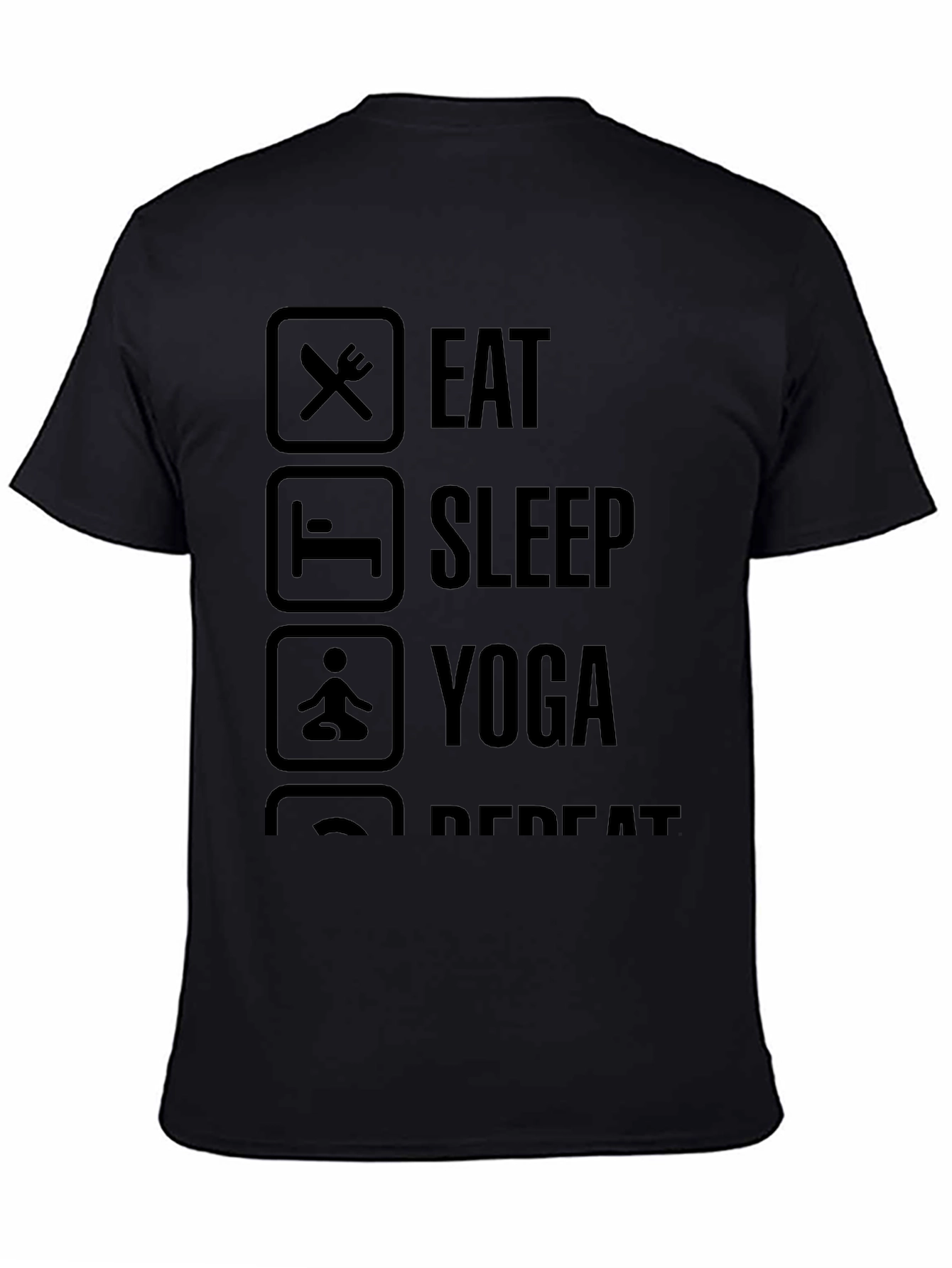Eat Sleep Yoga Repeat Black T-Shirt