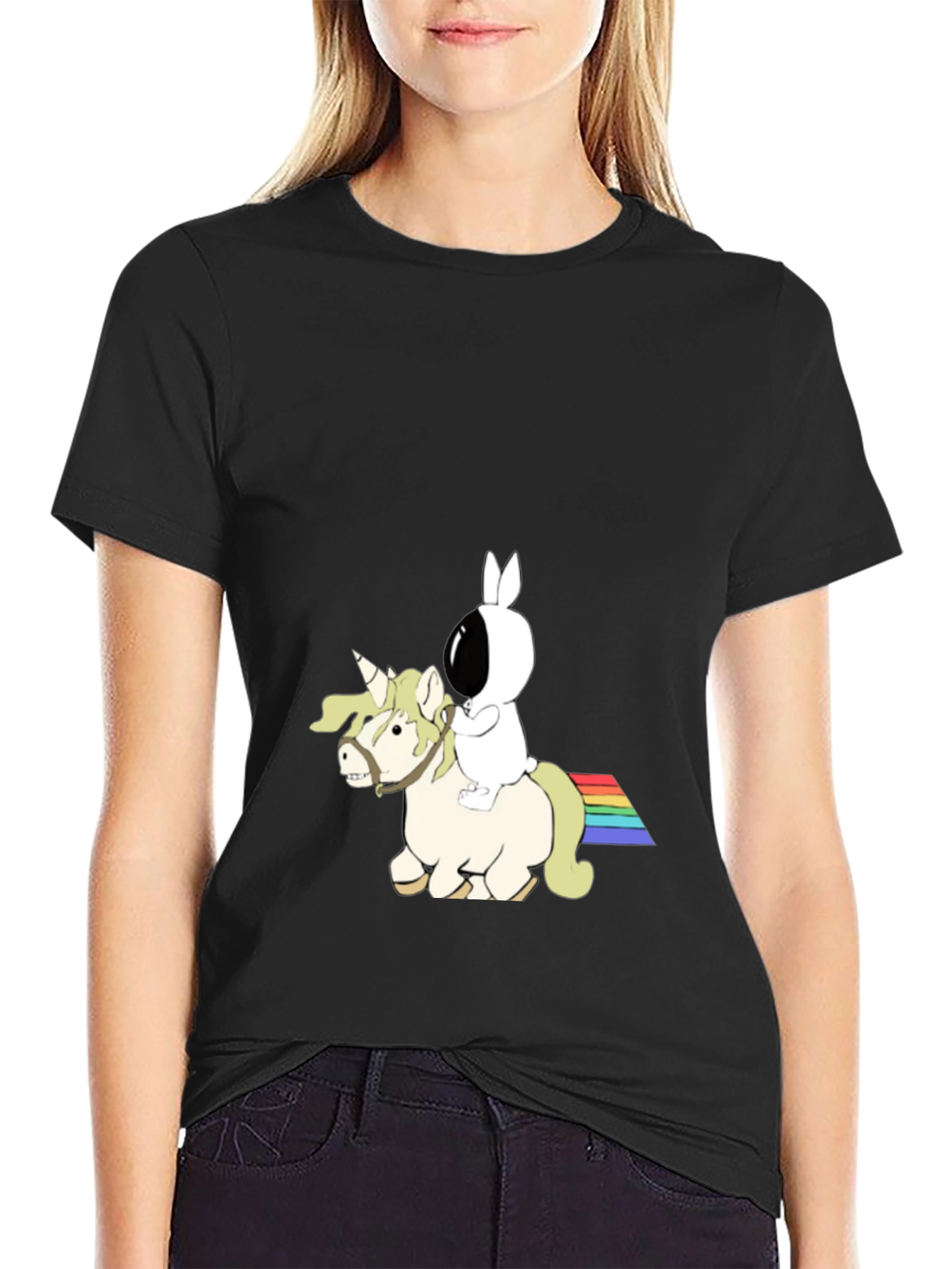 Bunny Astronaut Riding Unicorn T-Shirt