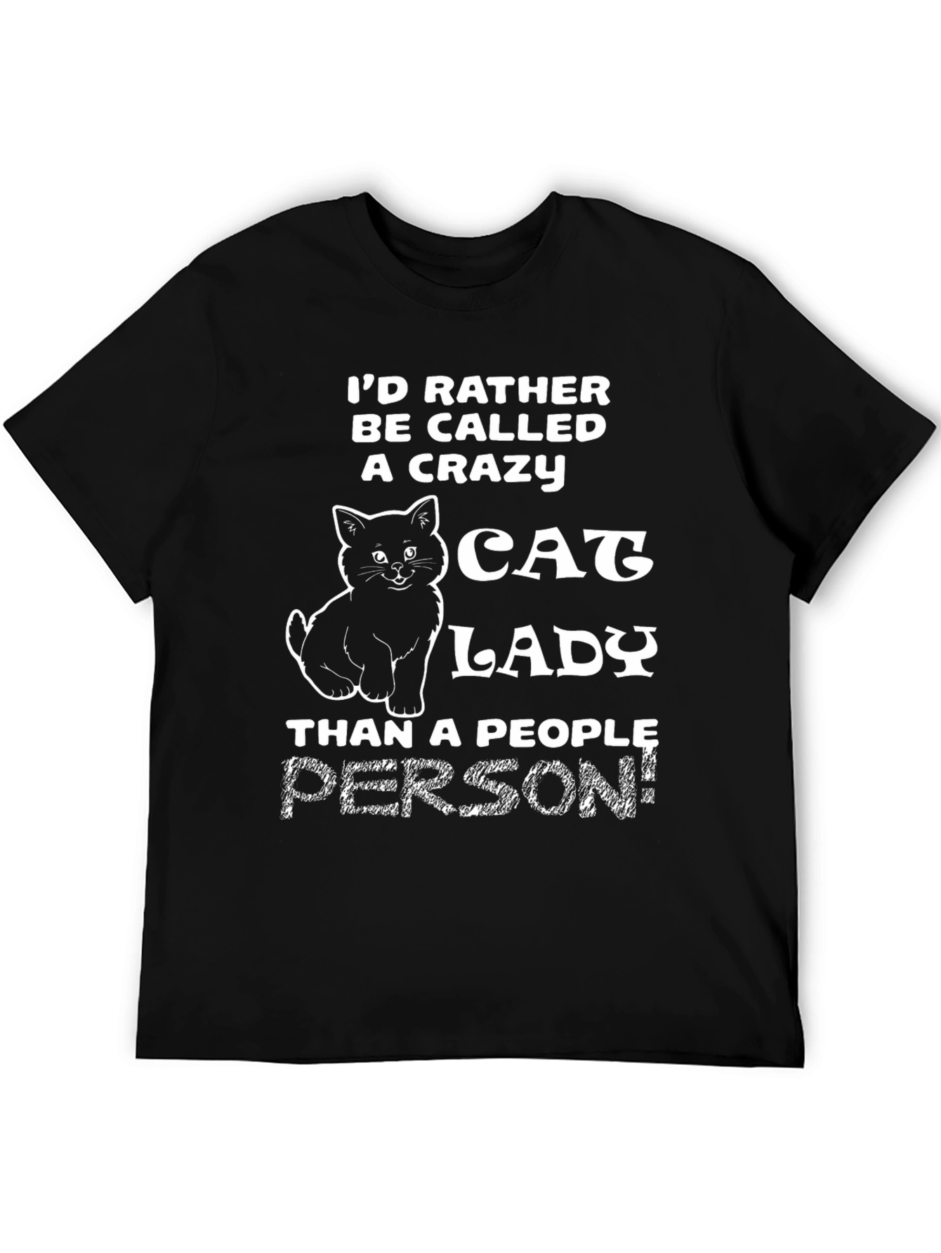 Crazy Cat Lady Graphic Tee - Black
