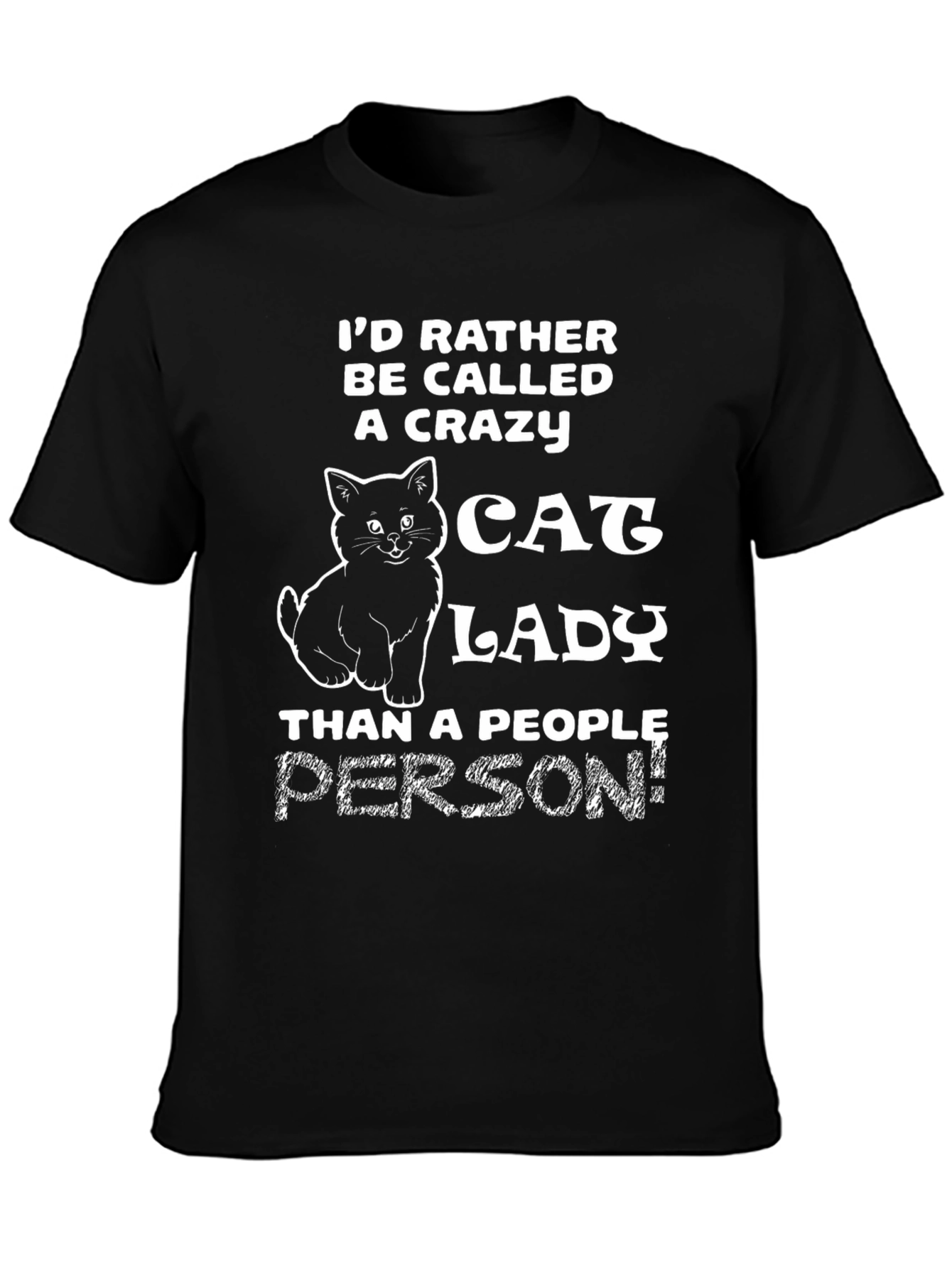 Crazy Cat Lady Graphic Tee - Black