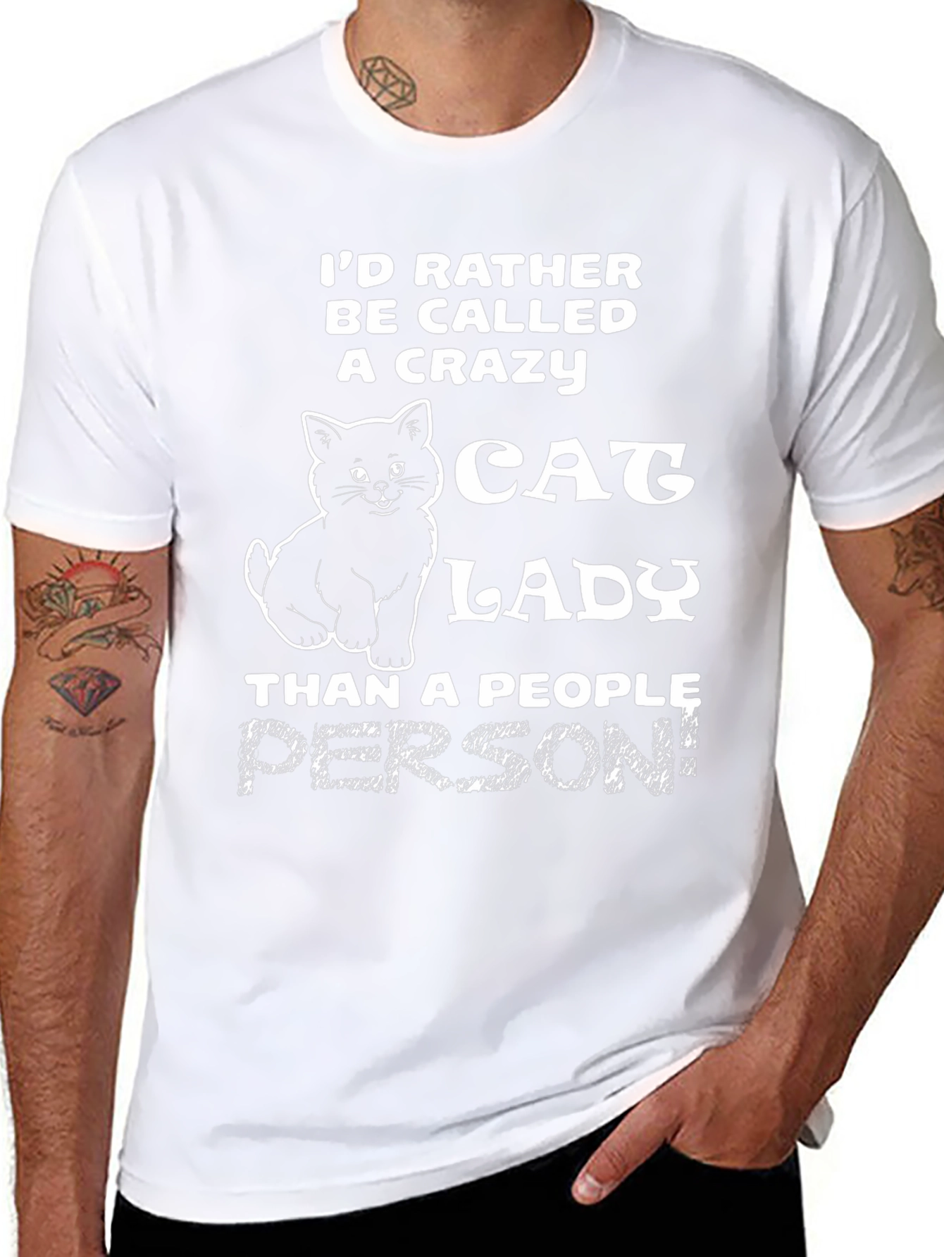 Crazy Cat Lady Graphic Tee - Black
