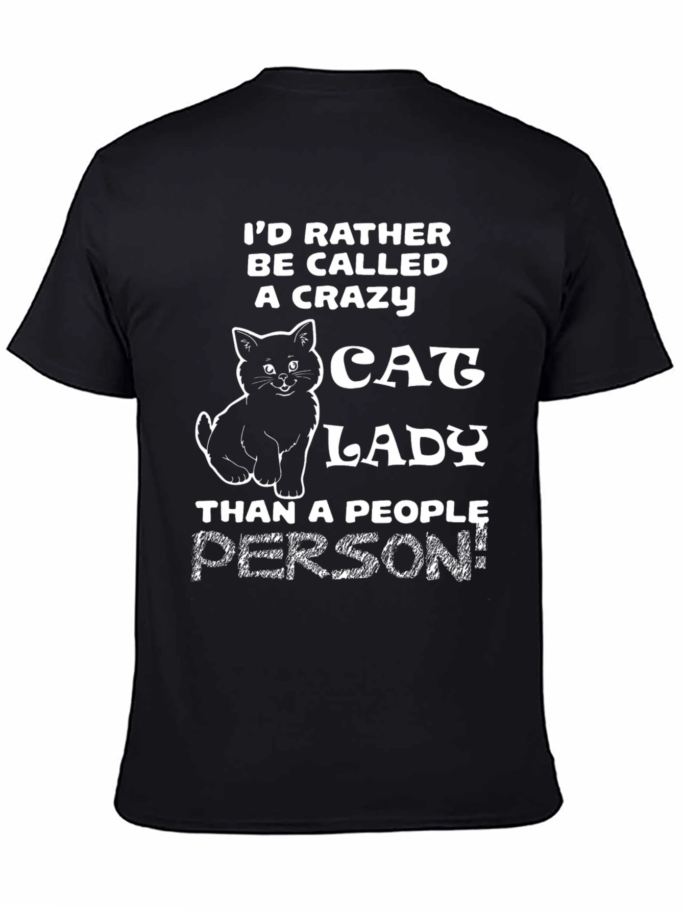 Crazy Cat Lady Graphic Tee - Black