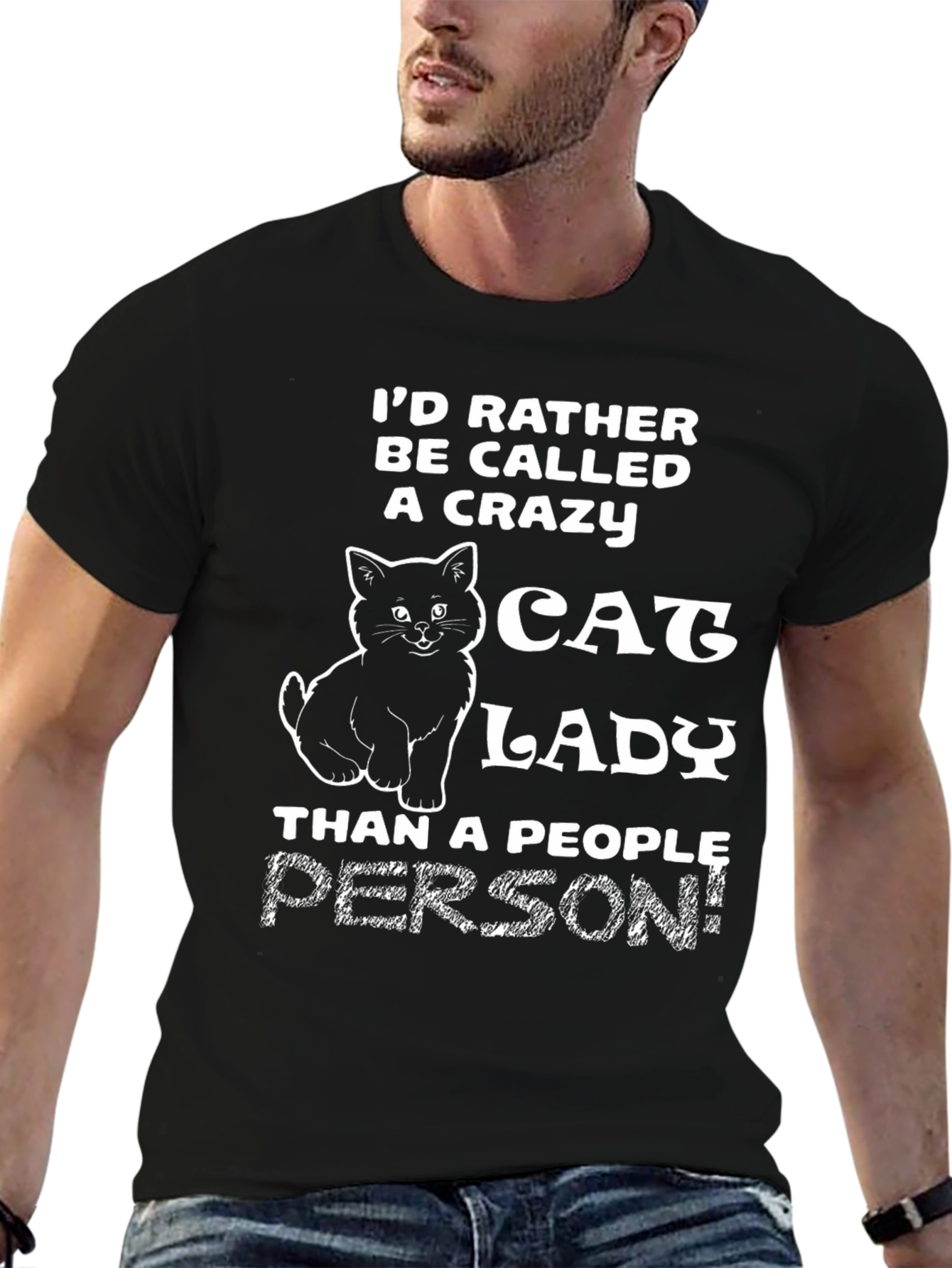 Crazy Cat Lady Graphic Tee - Black