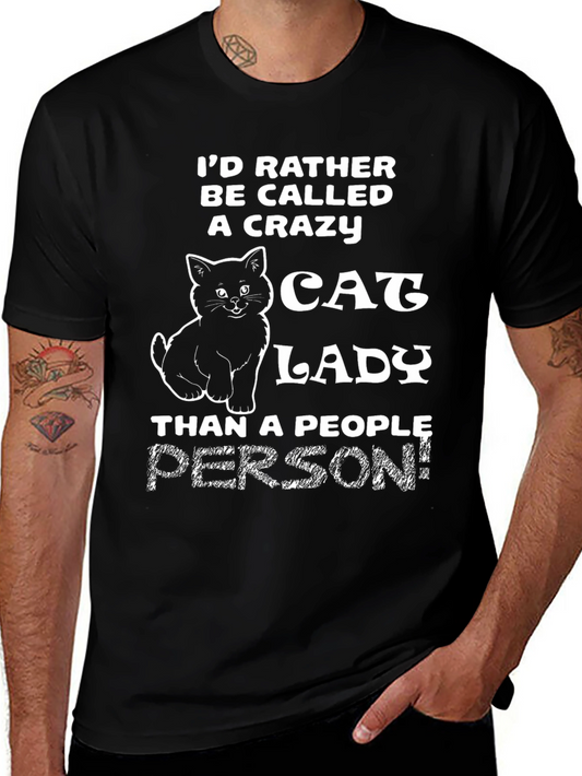 Crazy Cat Lady Graphic Tee - Black