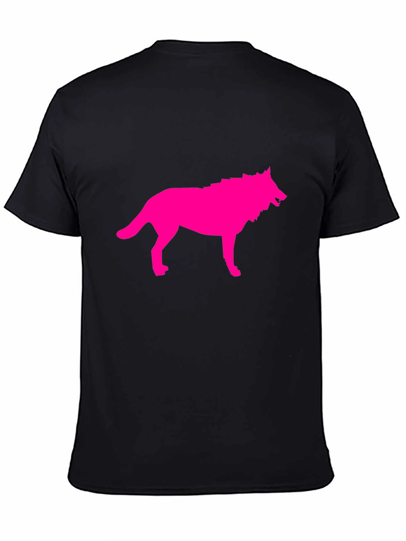 Pink Wolf Graphic Black T-Shirt