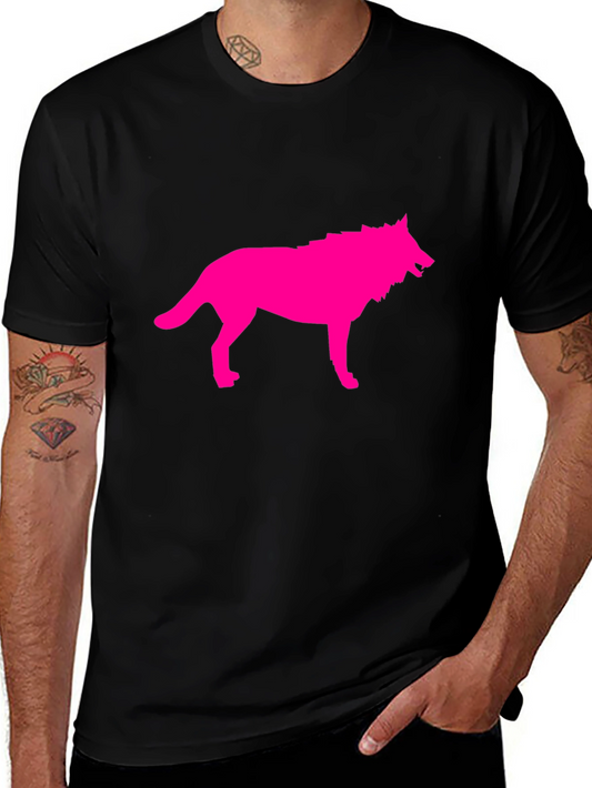 Pink Wolf Graphic Black T-Shirt