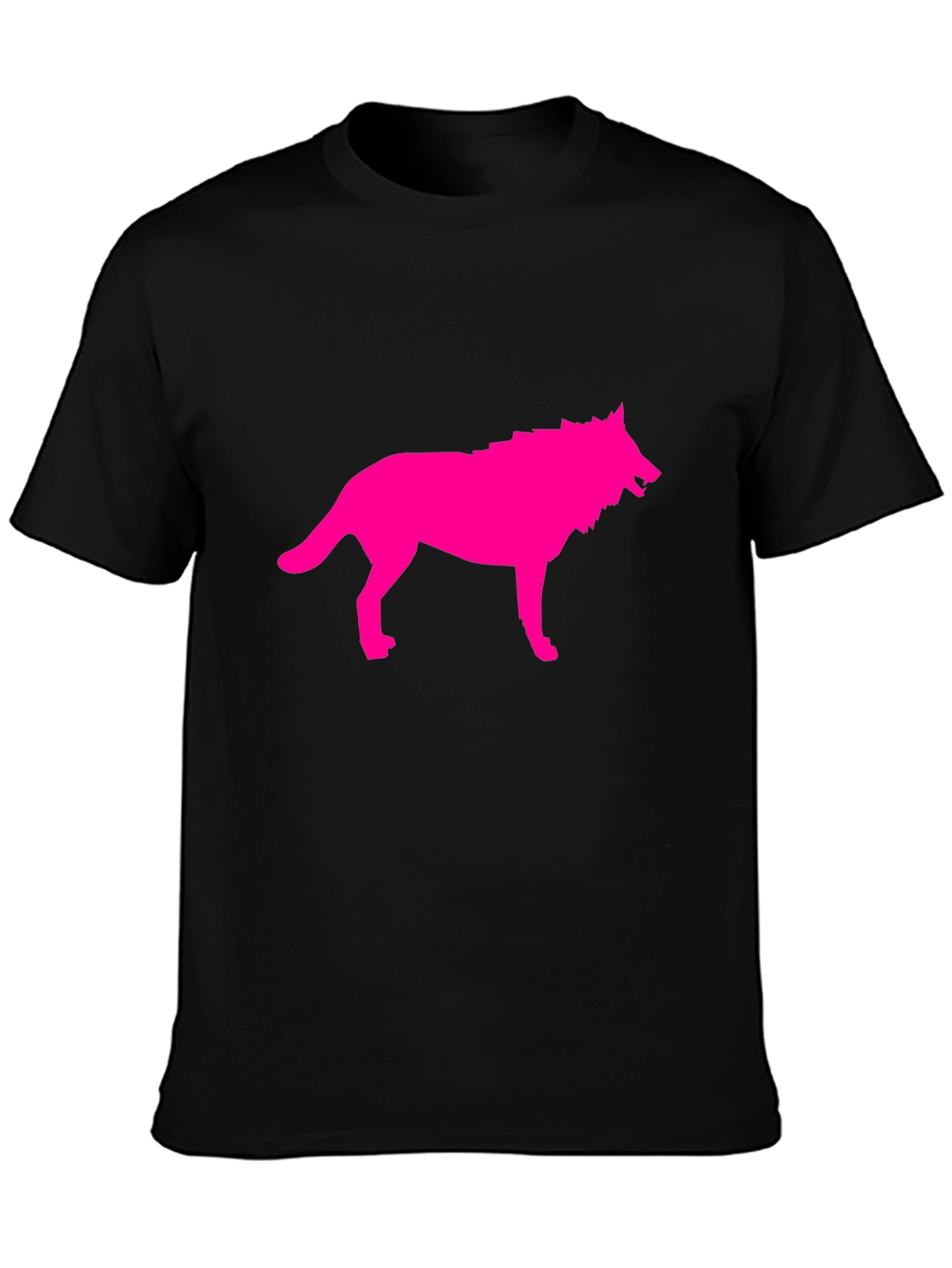 Pink Wolf Graphic Black T-Shirt