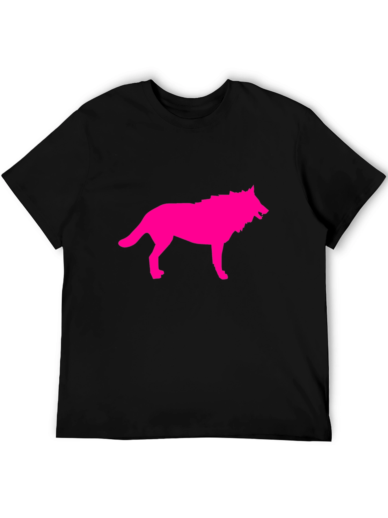 Pink Wolf Graphic Black T-Shirt