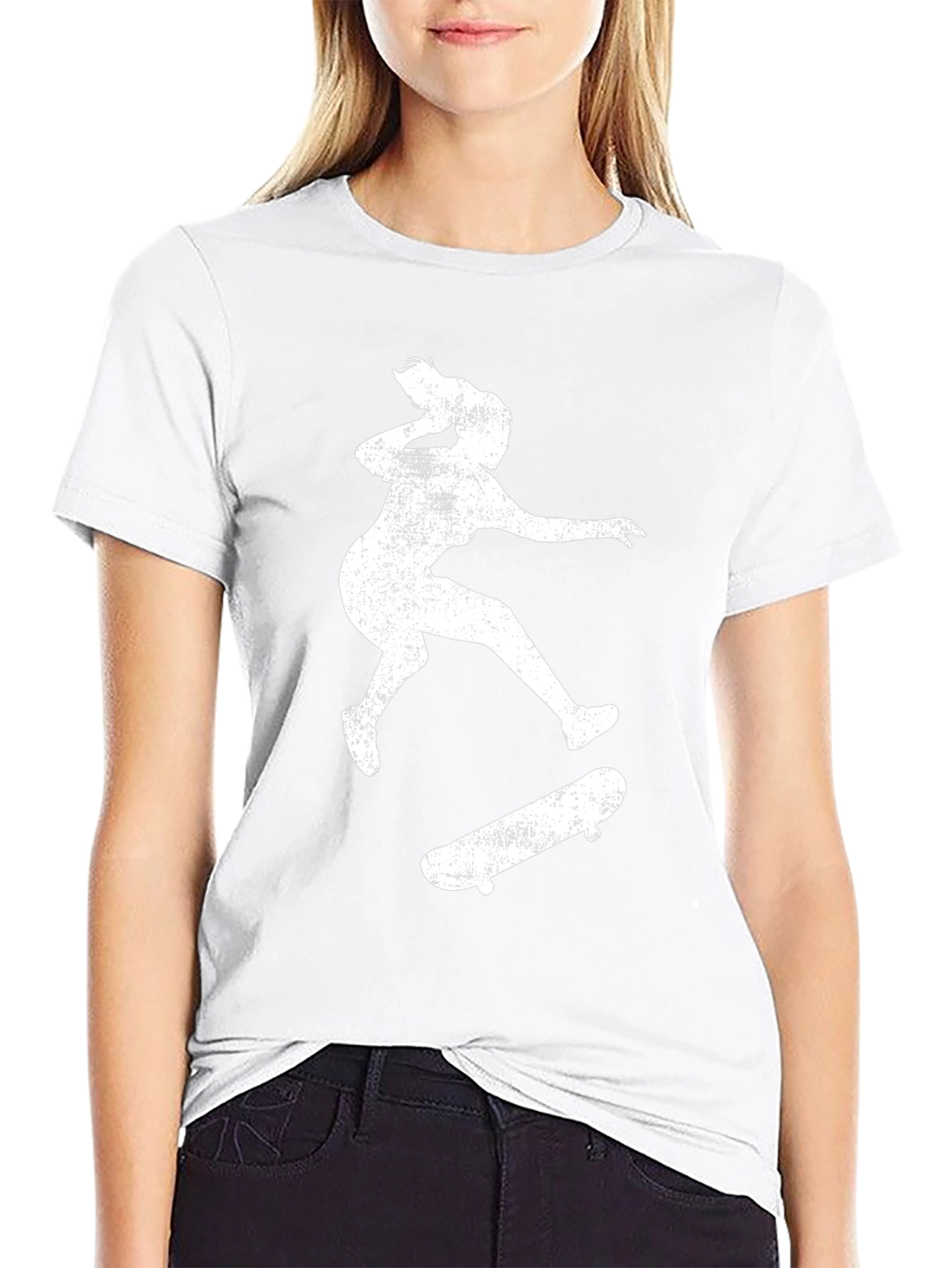 Skateboarding Silhouette Tee - Distressed Print