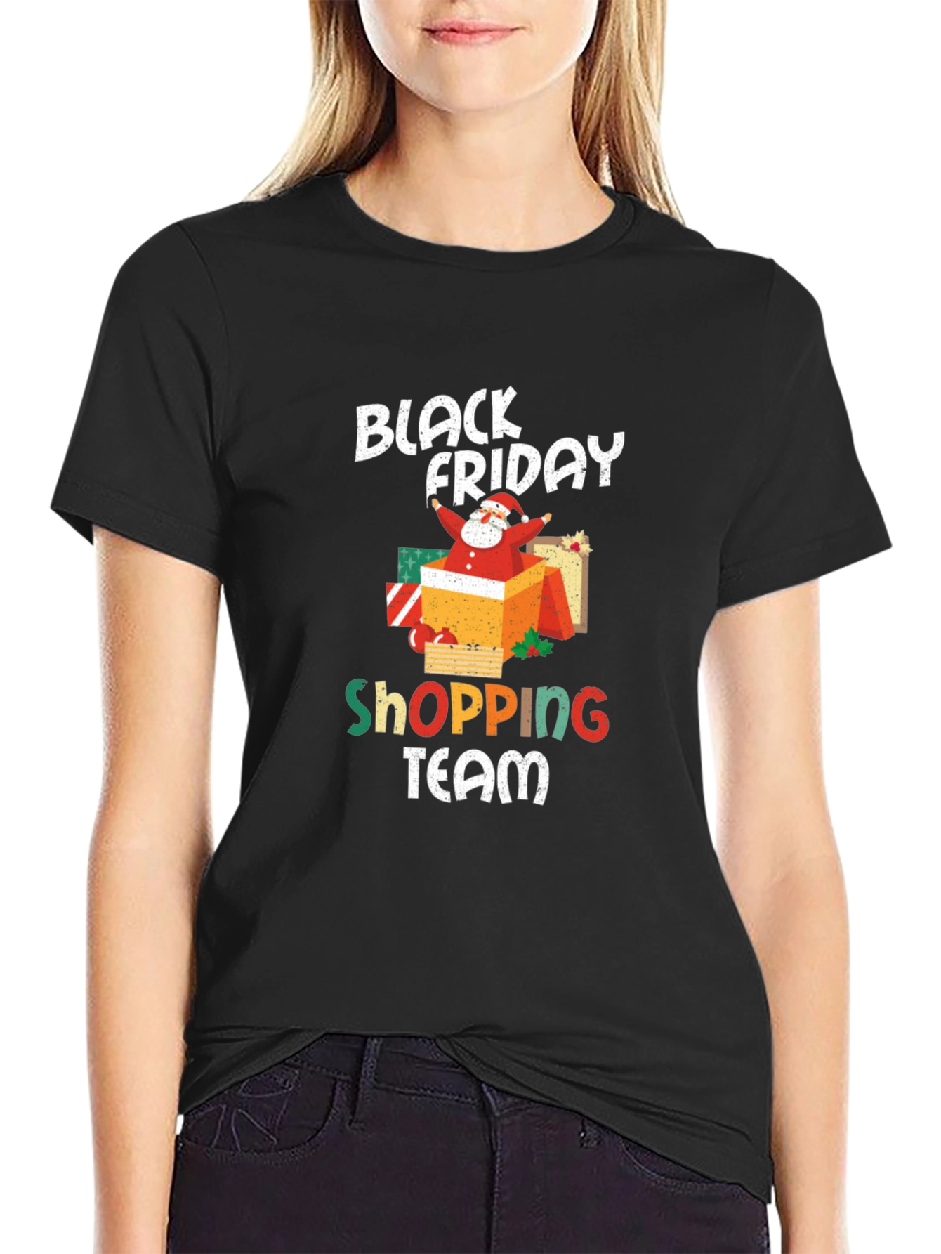Black Friday Shopping Team Santa T-Shirt
