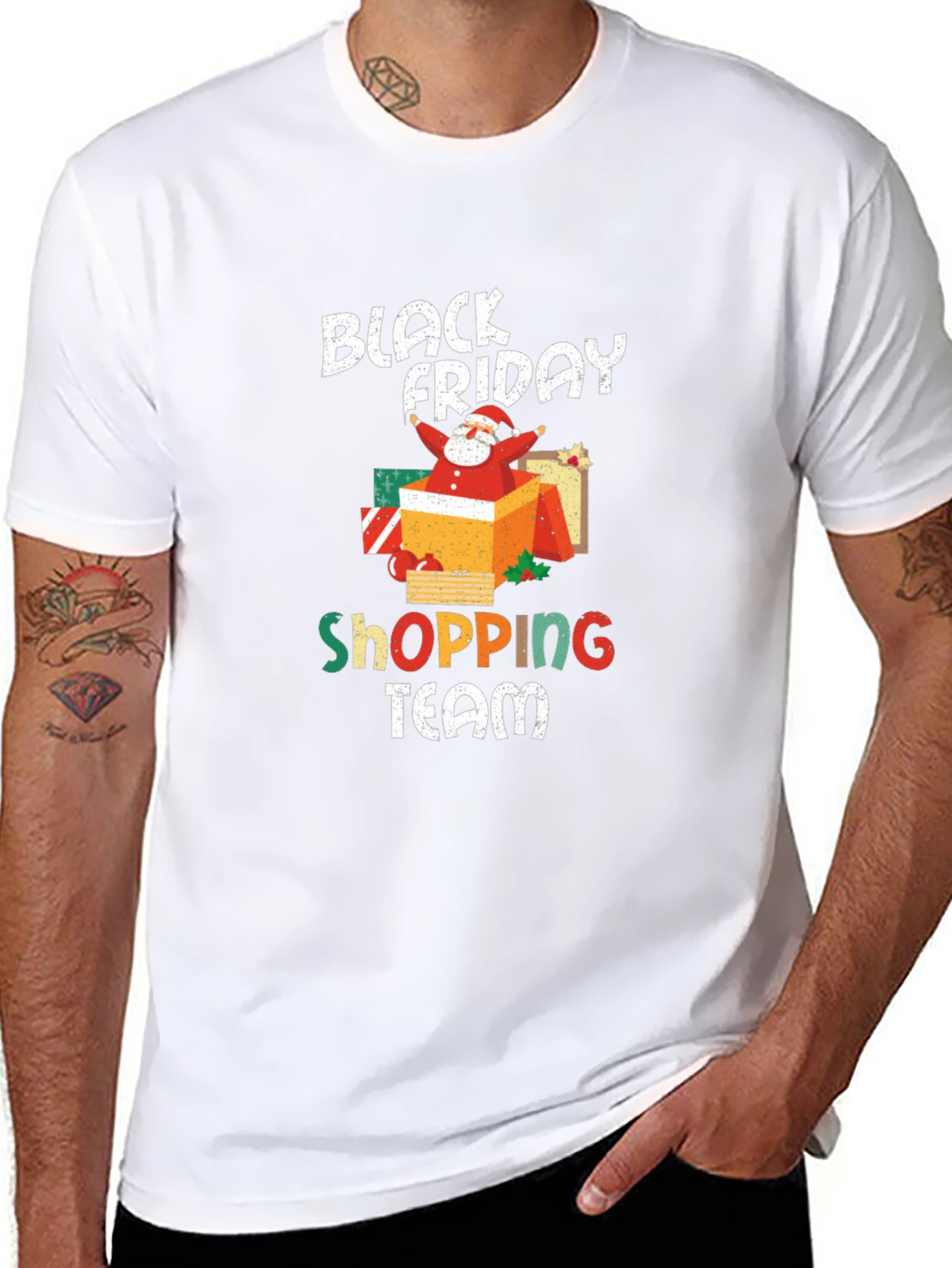 Black Friday Shopping Team Santa T-Shirt
