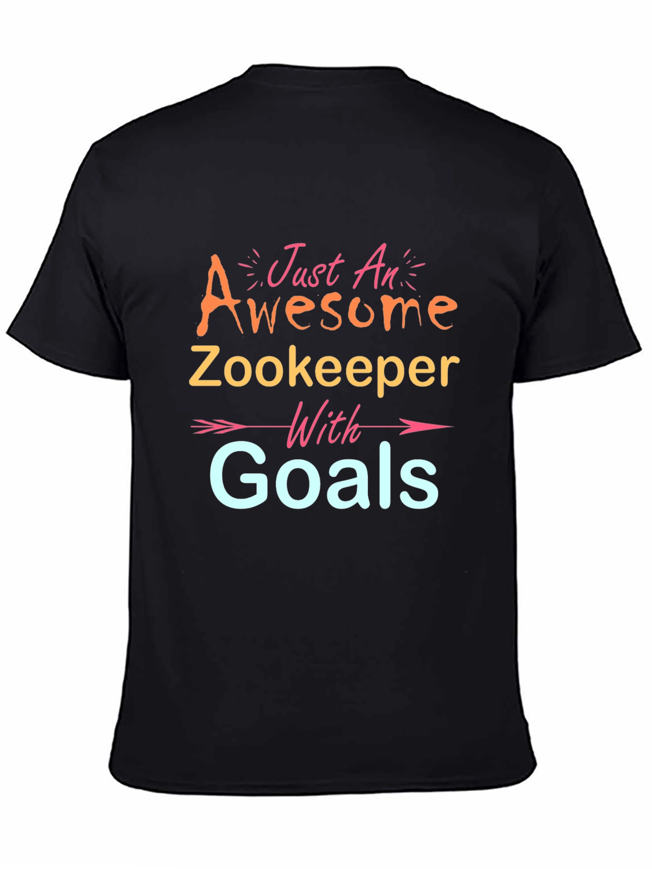 Awesome Zookeeper With Goals Black Graphic Tee