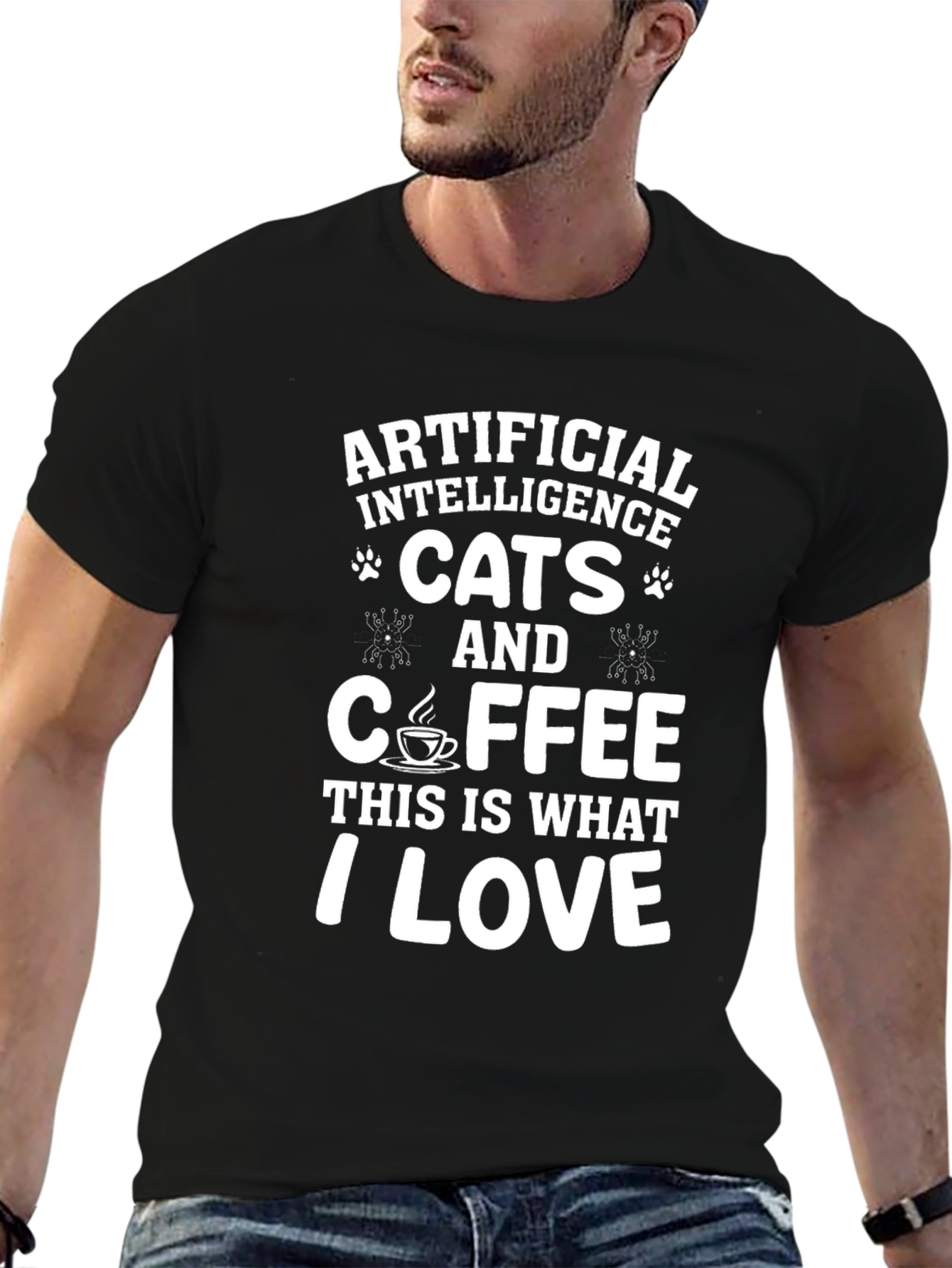 Artificial Intelligence Cats Coffee T-Shirt
