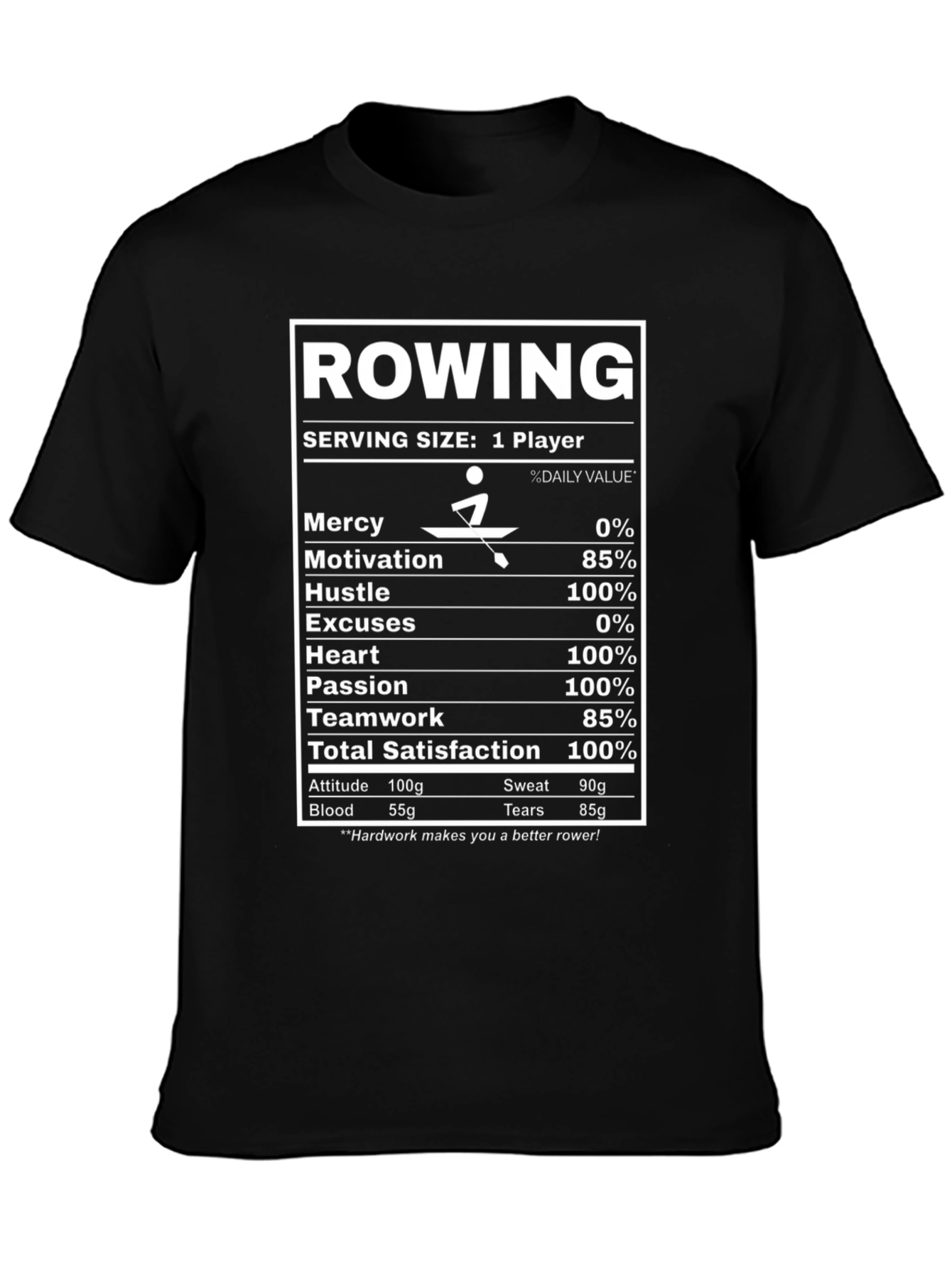 Rowing Nutritional Facts T-Shirt