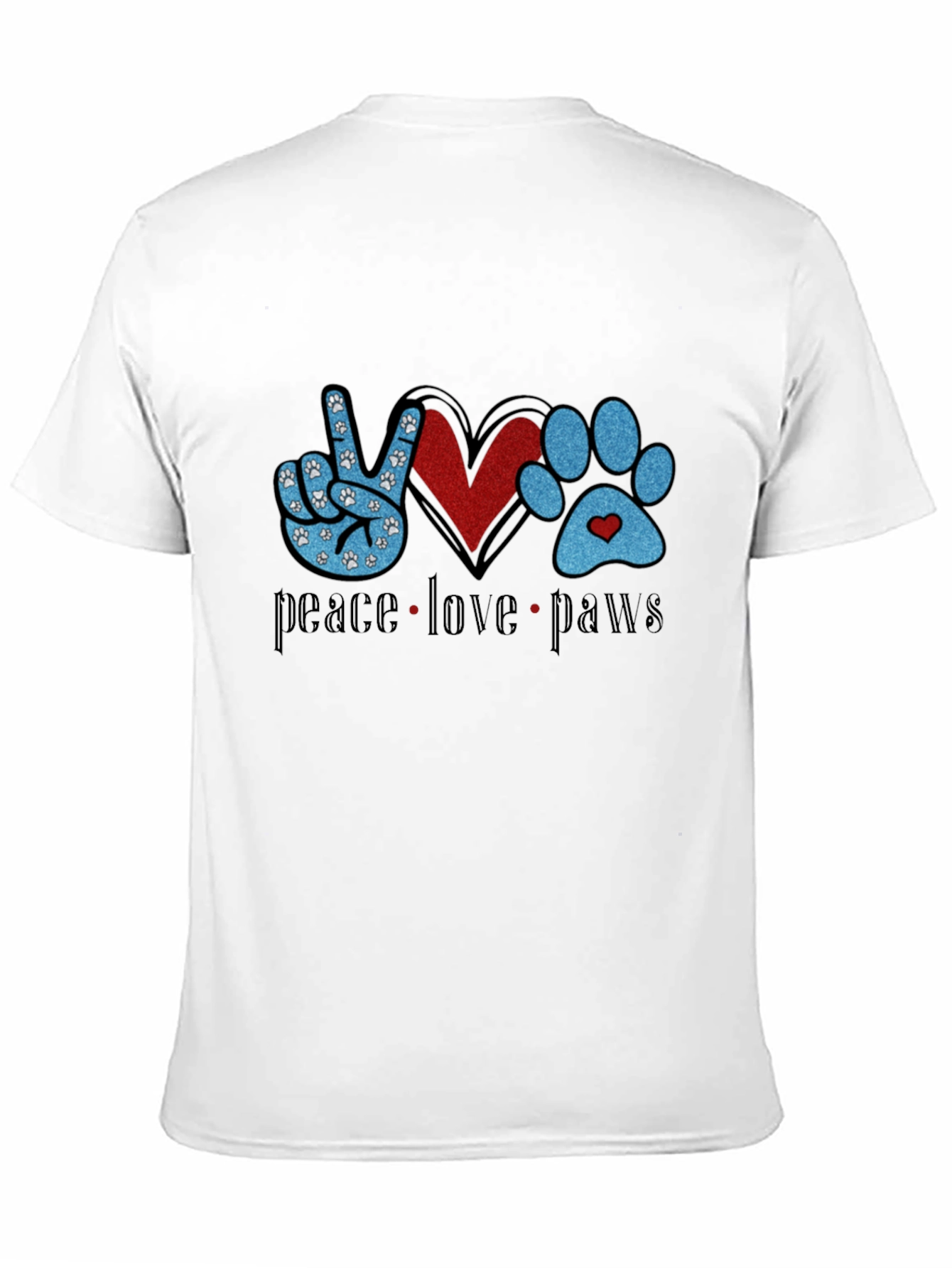 Peace Love Paws Black T-Shirt